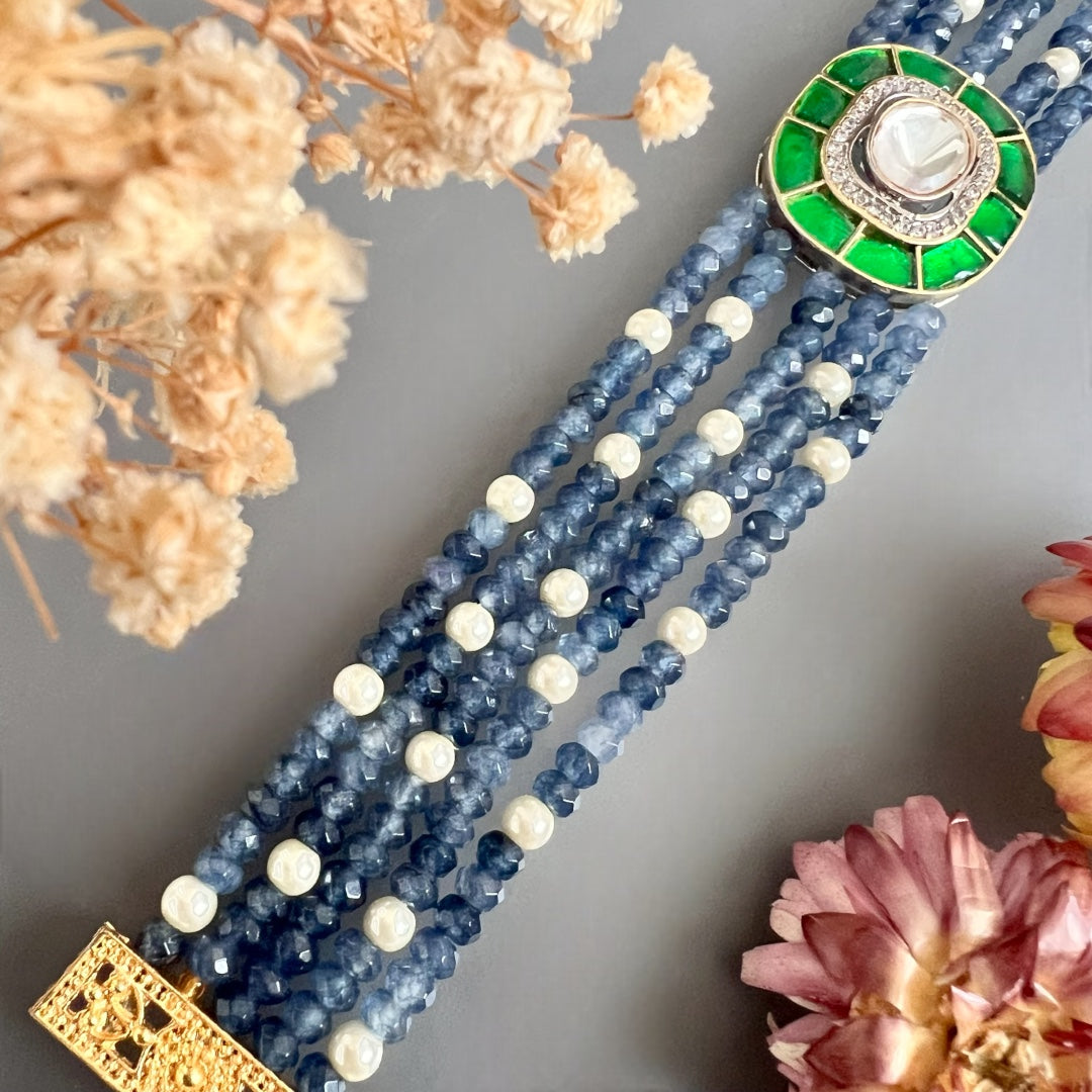 MARIA ONEX BEADS LAC AND POLKI BIJOUX PREMIUM AND EXCLUSIVE HANDMADE CHOKER CH400