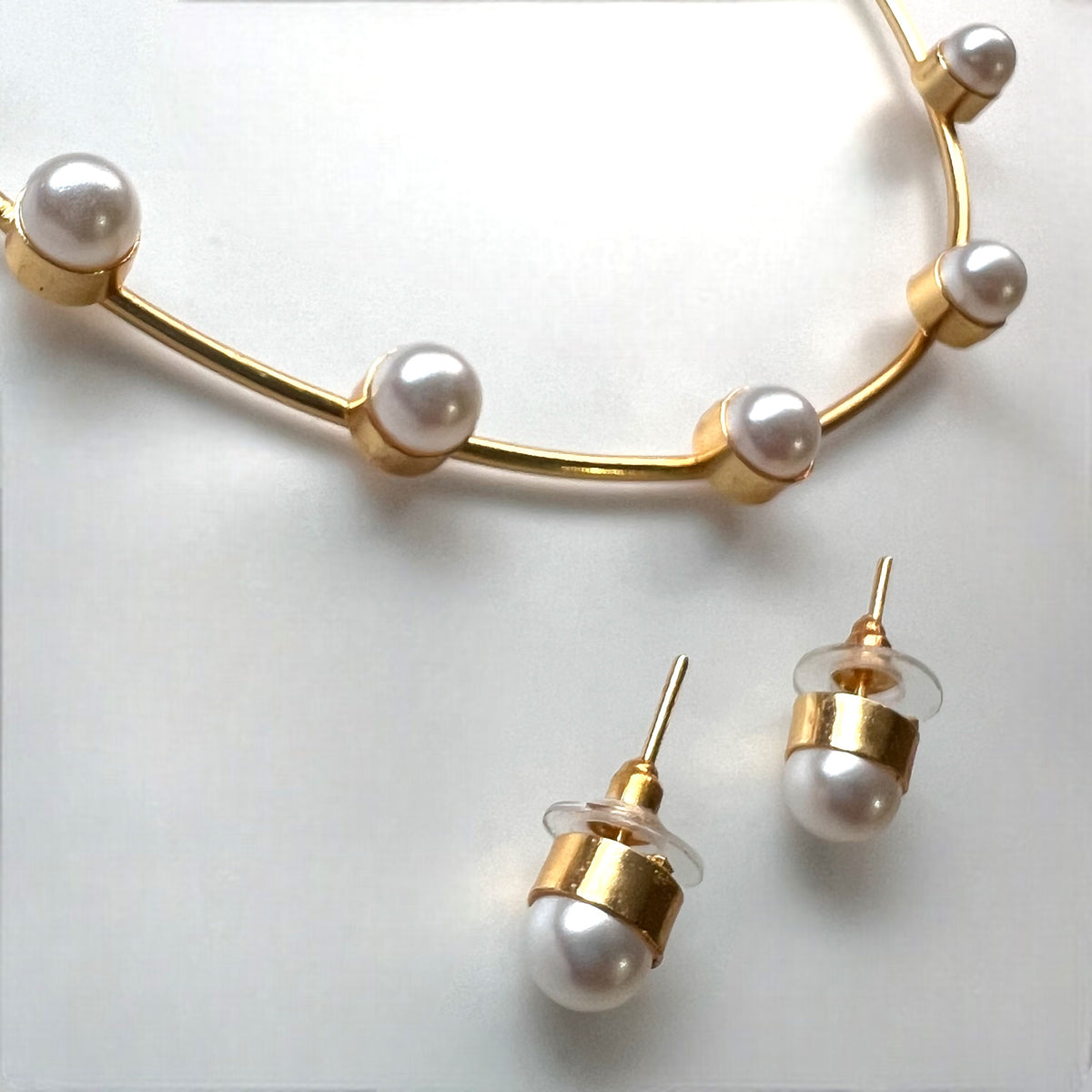 ISAL HANDMADE GOLD TONED HASLI/NECKPIECE WITH EARRINGS CH423