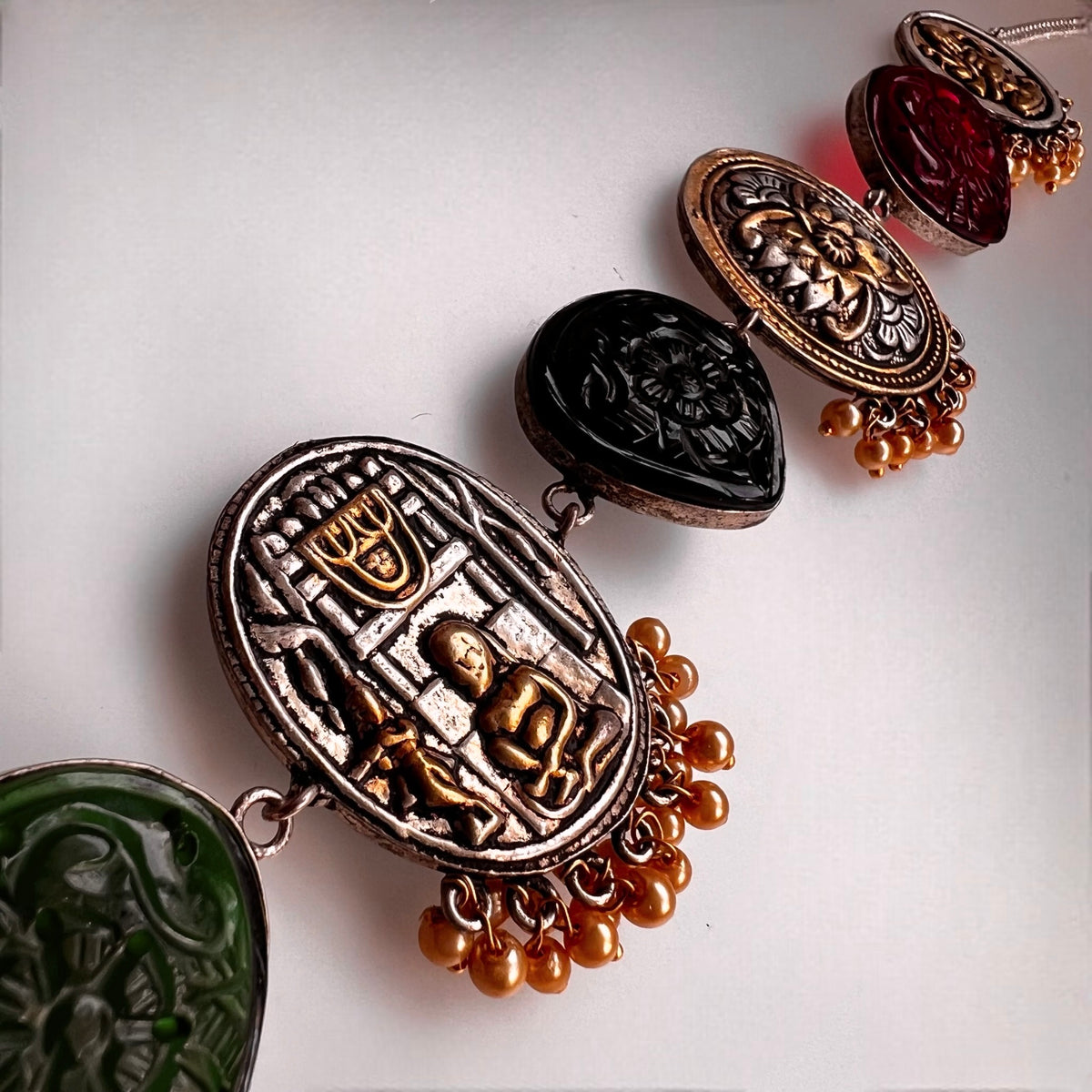 RITHANA BIJOUX PREMIUM AND EXCLUSIVE HAND HAMMERED HANDMADE CHOKER WITH EARRINGS CH101