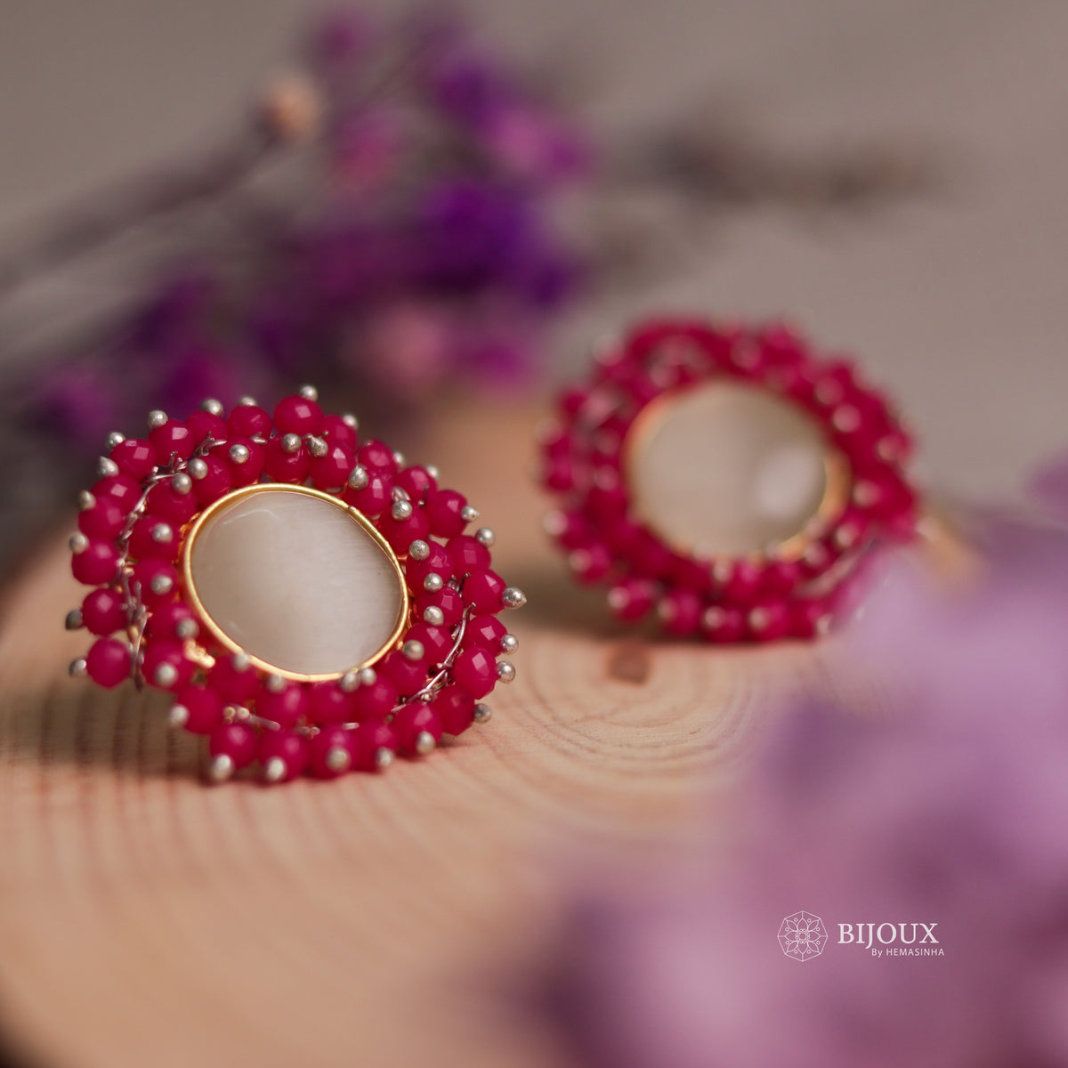 NIRASHA BIJOUX HANDMADE MONALISA MINIMALIST CHOKER WITH EARRINGS CH45