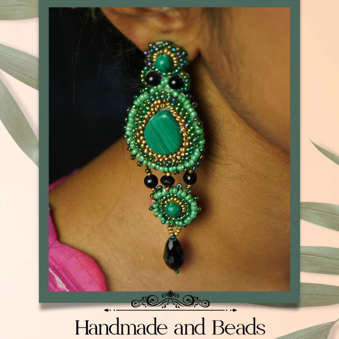 KINSLEY FABRIC AND BEADS HANDMADE EARRING ER851