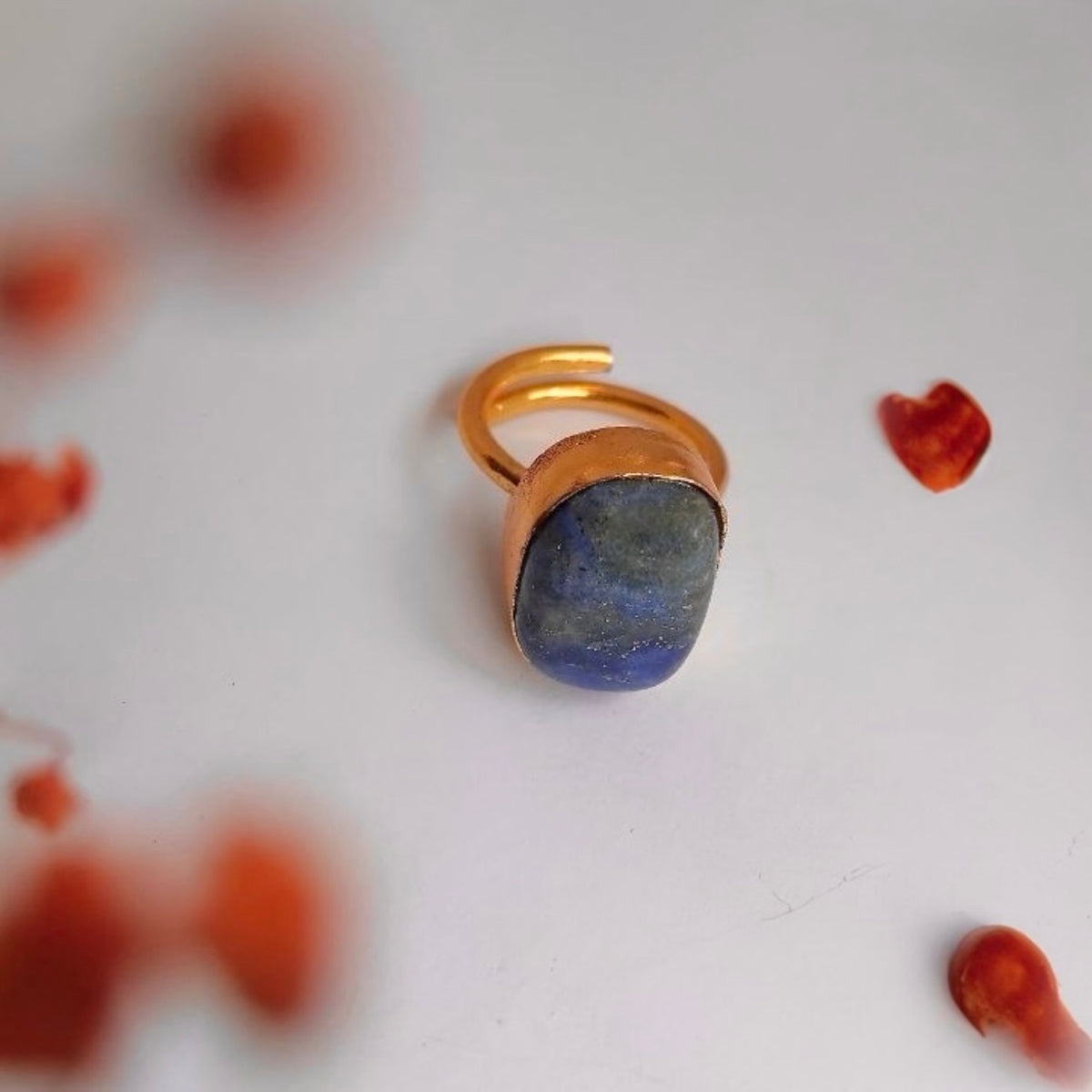 RIMITHA PREMIUM HANDMADE NATURAL STONES GOLD POLISH RING R96