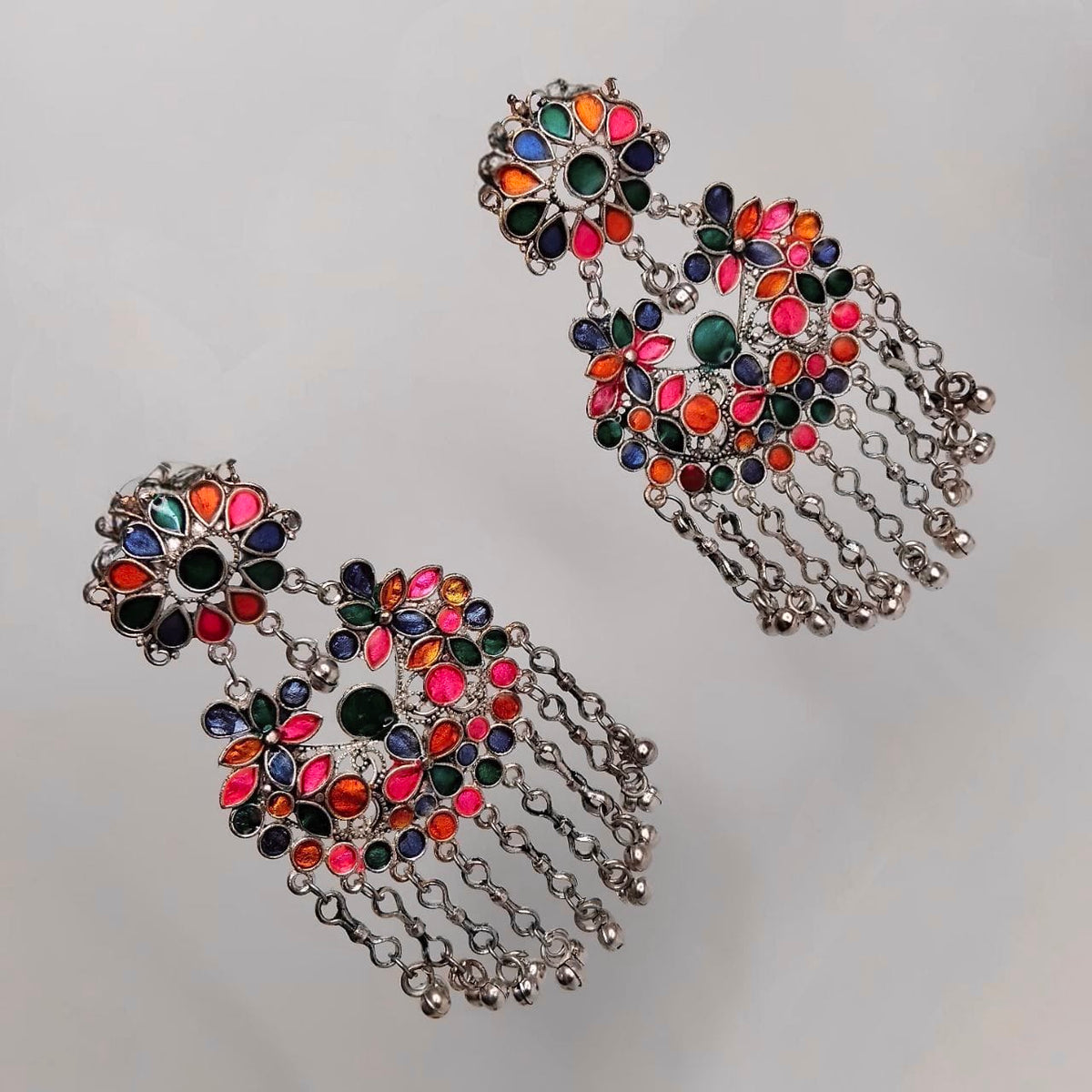 ABISHA AFGHANI MEENA RAW AND RUSTIC AND VINTAGE LONG EARRINGS AF53