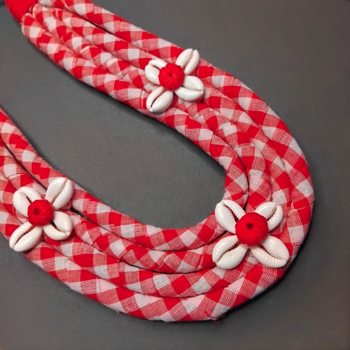 MITHILA FABRIC AND BEADS HANDMADE AND HANDSTICHED MALA/ NECKPIECE ML86