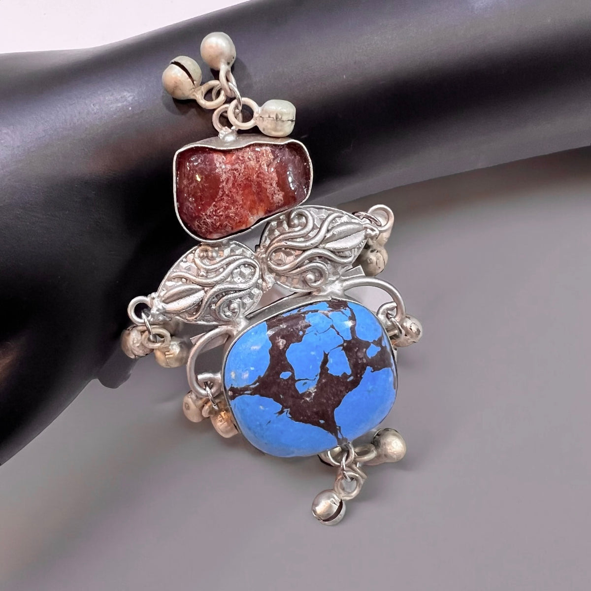 SUNAYA PREMIUM HANDMADE NATURAL STONES SILVER POLISH RING R55