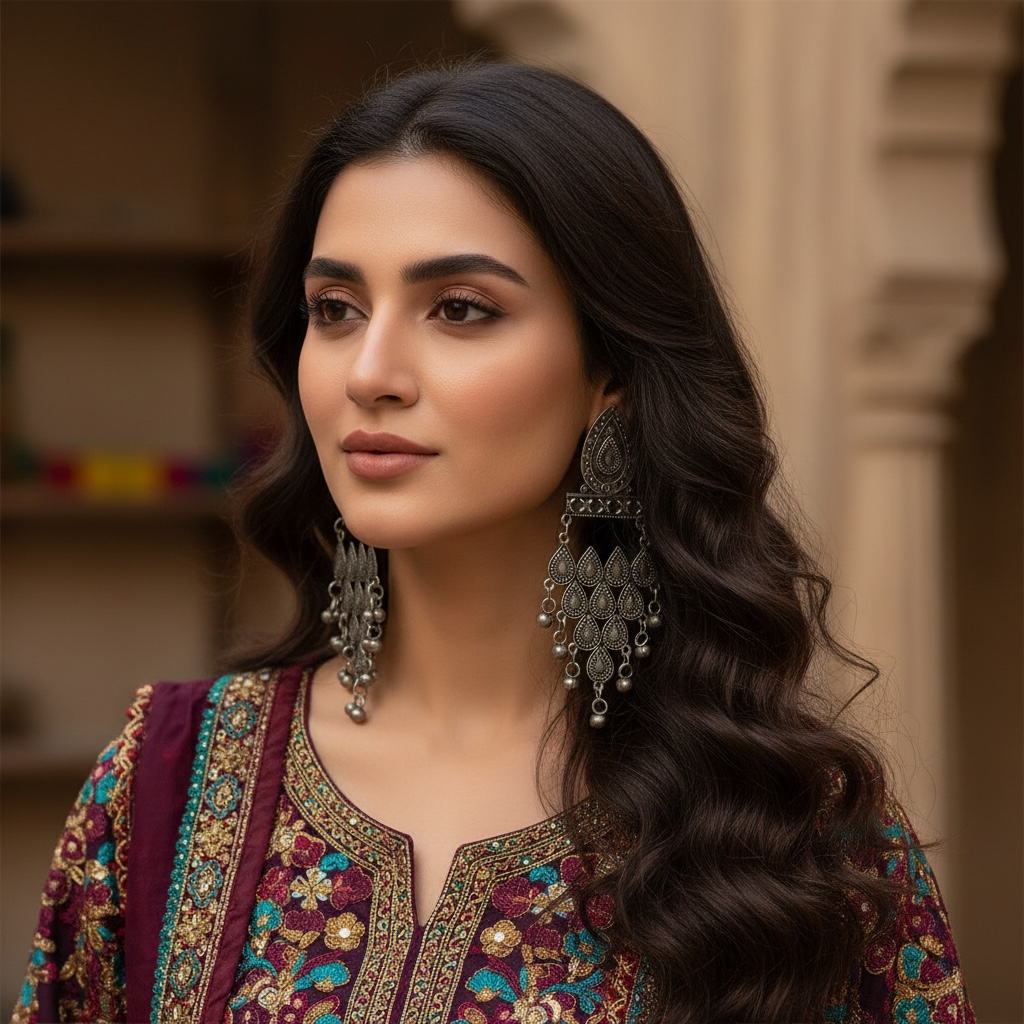 ATHSHA AFGHANI RAW AND RUSTIC AND VINTAGE DANGLERS AF61