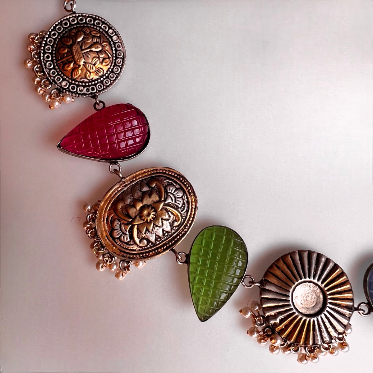 RITHANA BIJOUX PREMIUM AND EXCLUSIVE HAND HAMMERED HANDMADE CHOKER WITH EARRINGS CH101