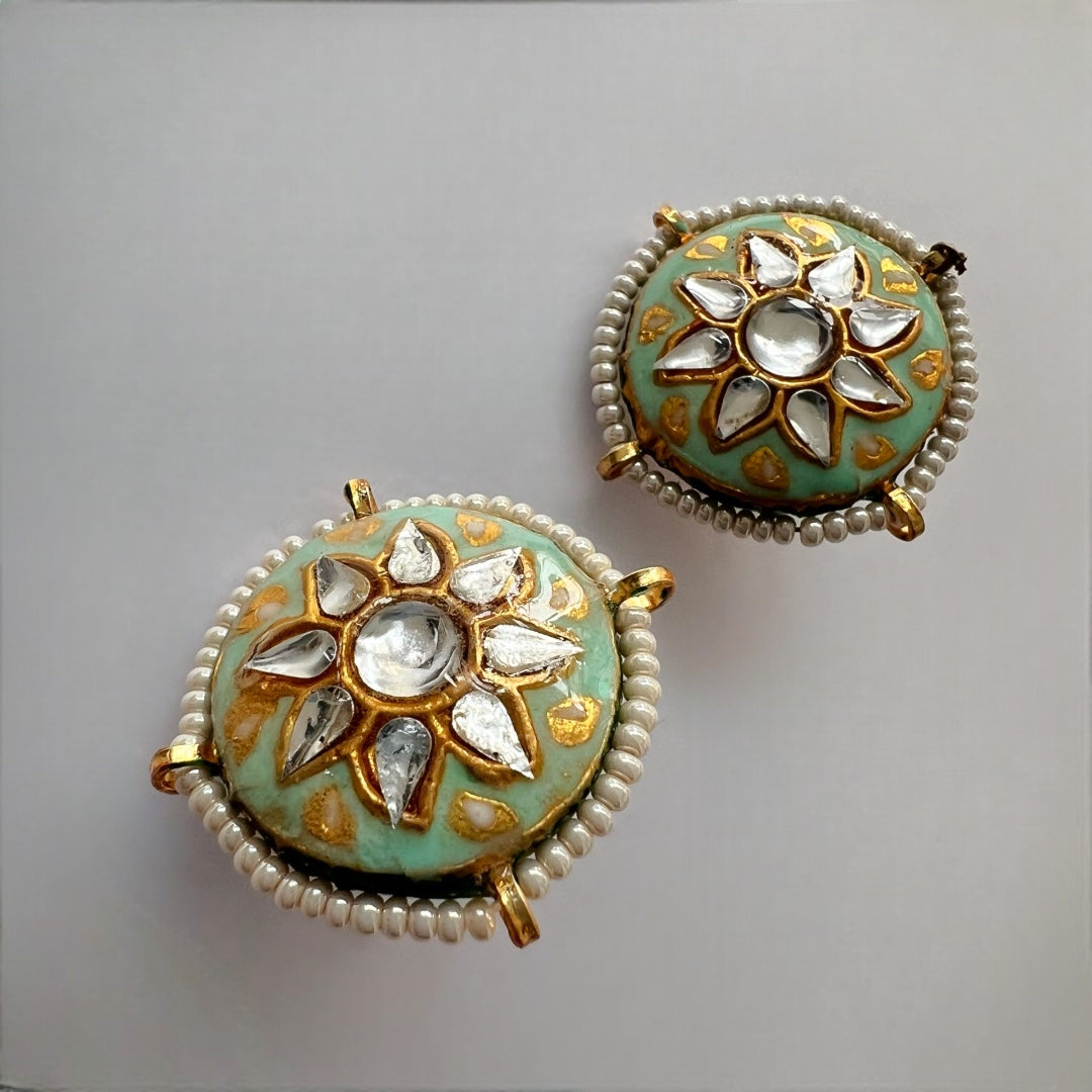 JADE ONEX BEADS LAC AND KUNDAN BIJOUX PREMIUM AND EXCLUSIVE HANDMADE CHOKER WITH EARRINGS CH397