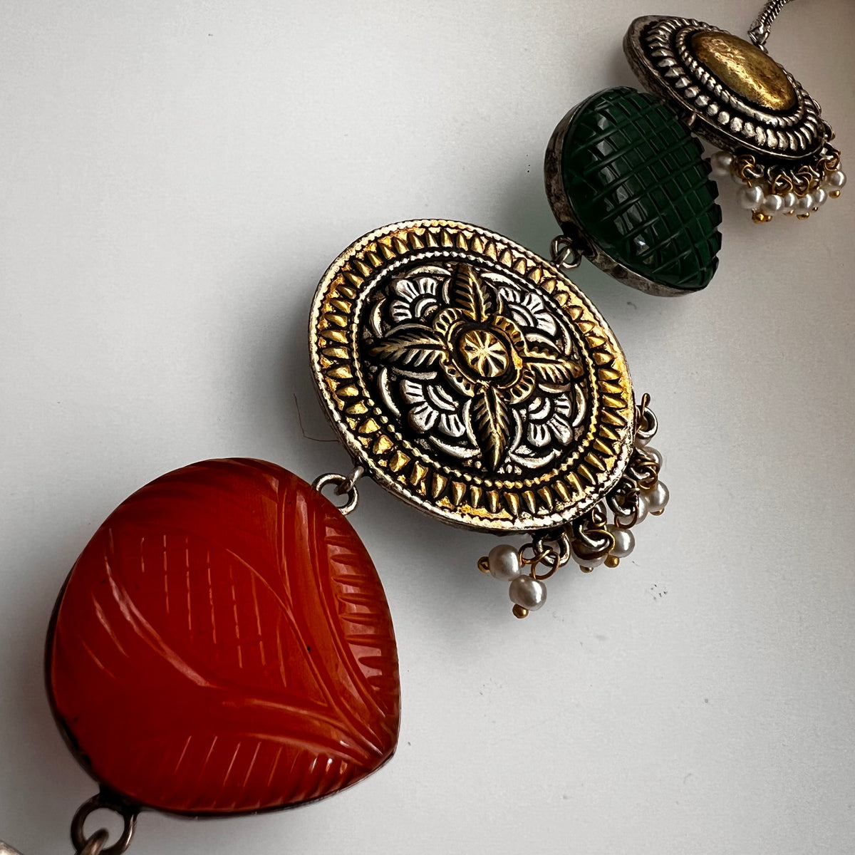 RITHANA BIJOUX PREMIUM AND EXCLUSIVE HAND HAMMERED HANDMADE CHOKER WITH EARRINGS CH101