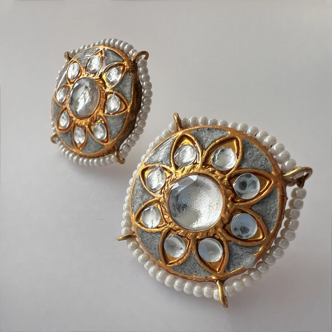 JADE ONEX BEADS LAC AND KUNDAN BIJOUX PREMIUM AND EXCLUSIVE HANDMADE CHOKER WITH EARRINGS CH397