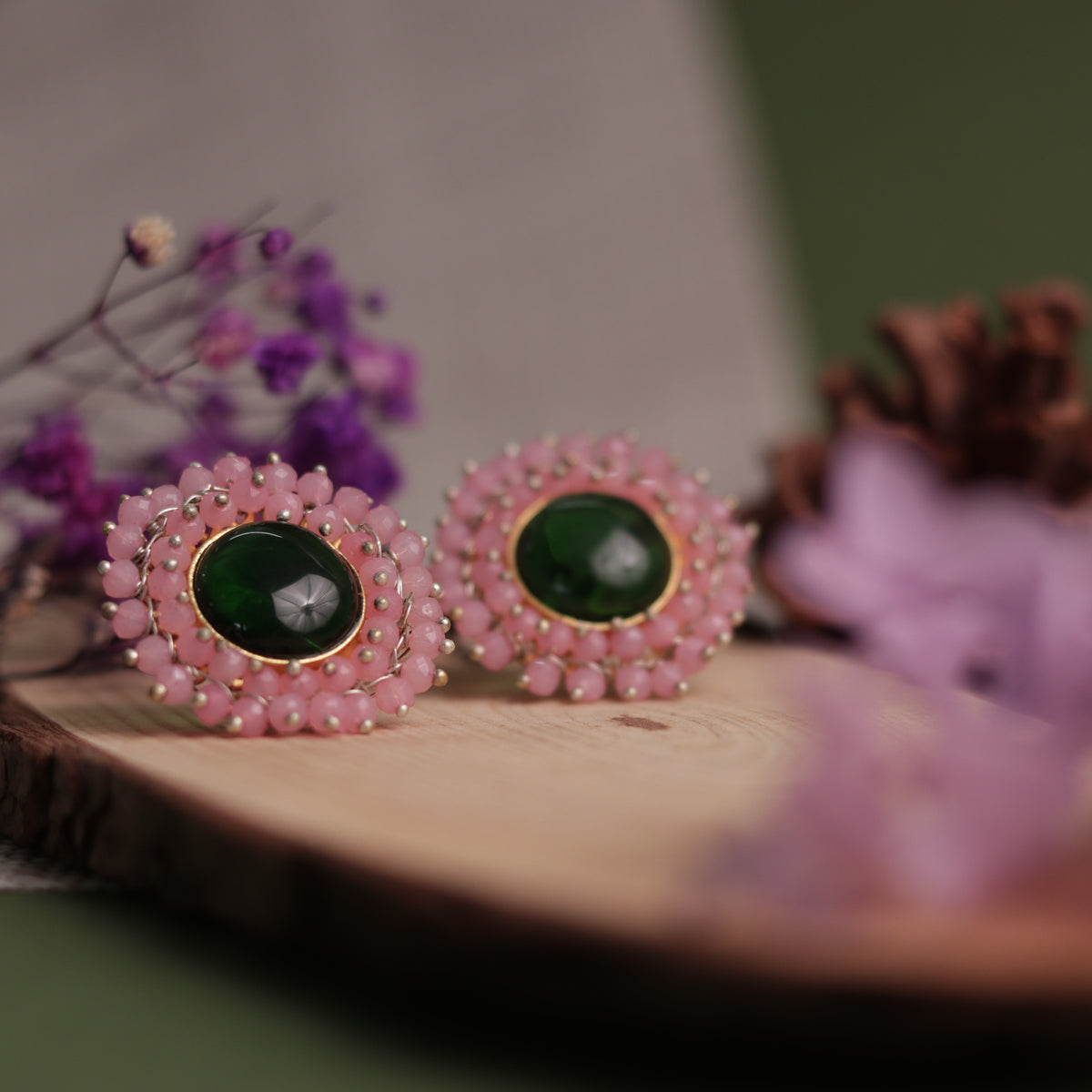 NIRASHA BIJOUX HANDMADE MONALISA MINIMALIST CHOKER WITH EARRINGS CH45