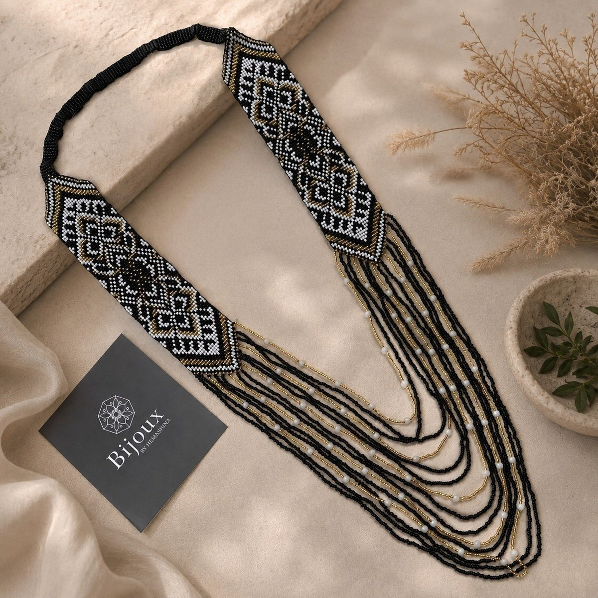 SOPHIE HANDMADE AFRO BEADED MALA/NECKPIECE ML236