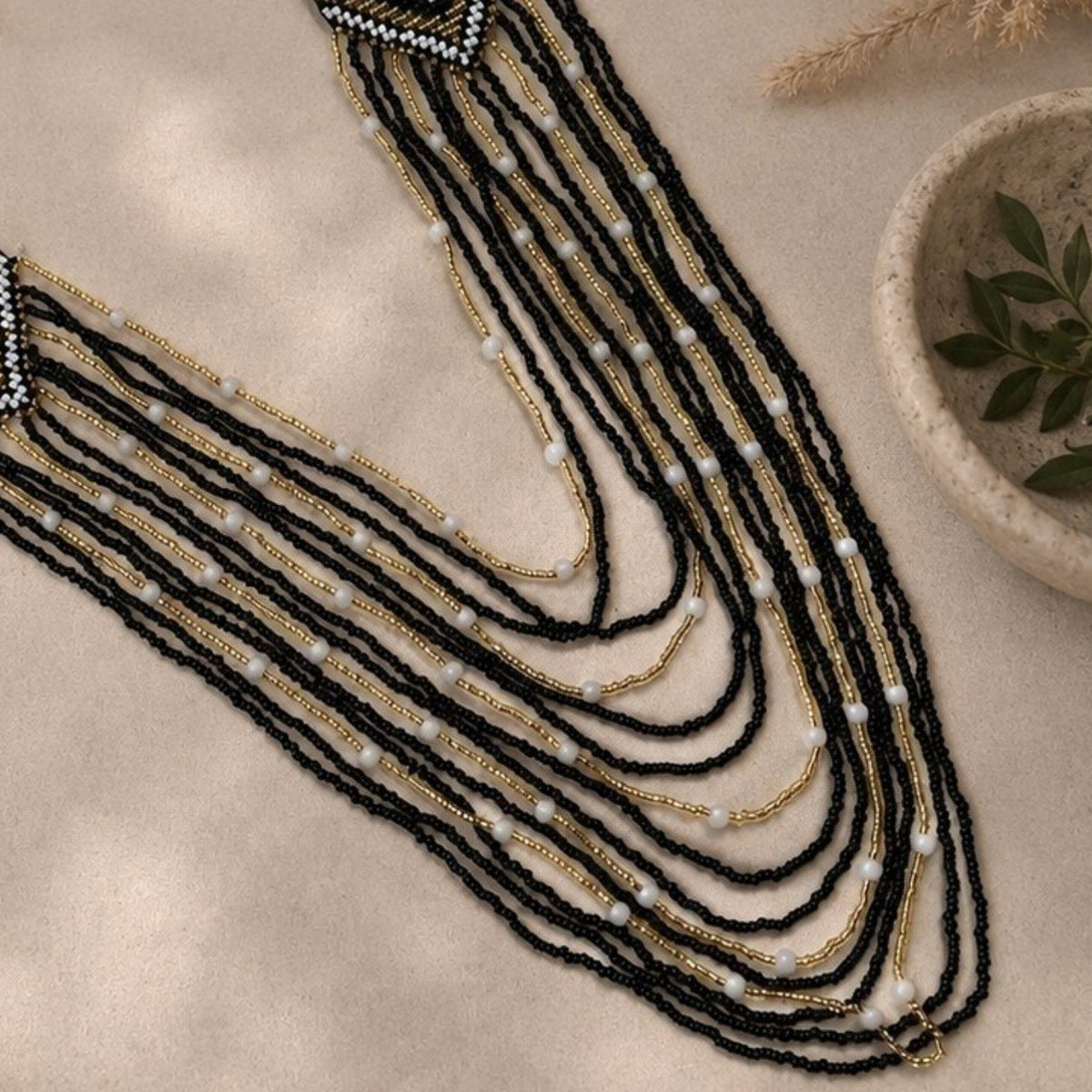SOPHIE HANDMADE AFRO BEADED MALA/NECKPIECE ML236