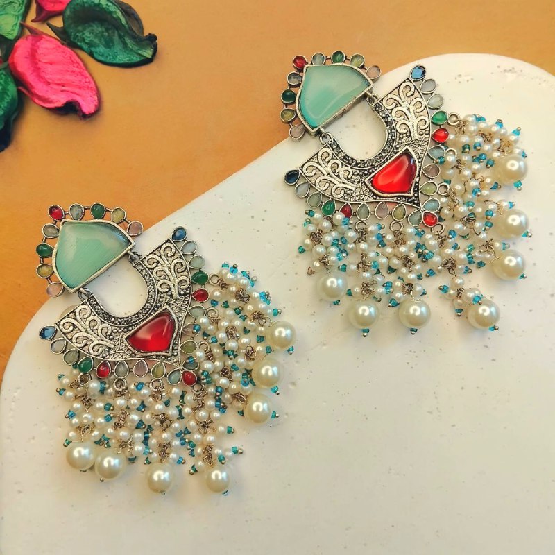 RAINA SEMI HANDMADE OXIDIZED DANGLER EARRING ER378