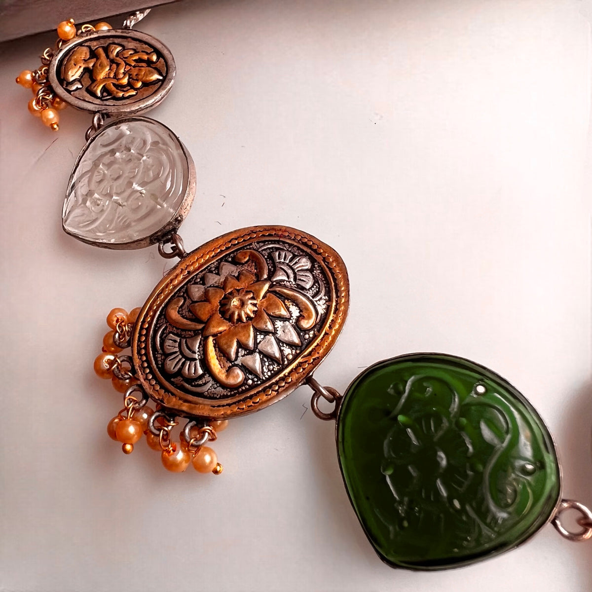 RITHANA BIJOUX PREMIUM AND EXCLUSIVE HAND HAMMERED HANDMADE CHOKER WITH EARRINGS CH101