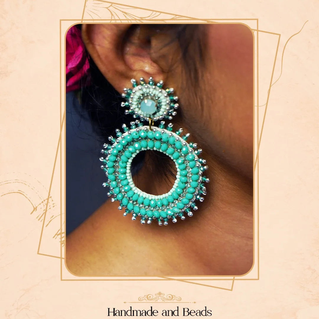 KENNEDY FABRIC AND BEADS HANDMADE EARRING ER855