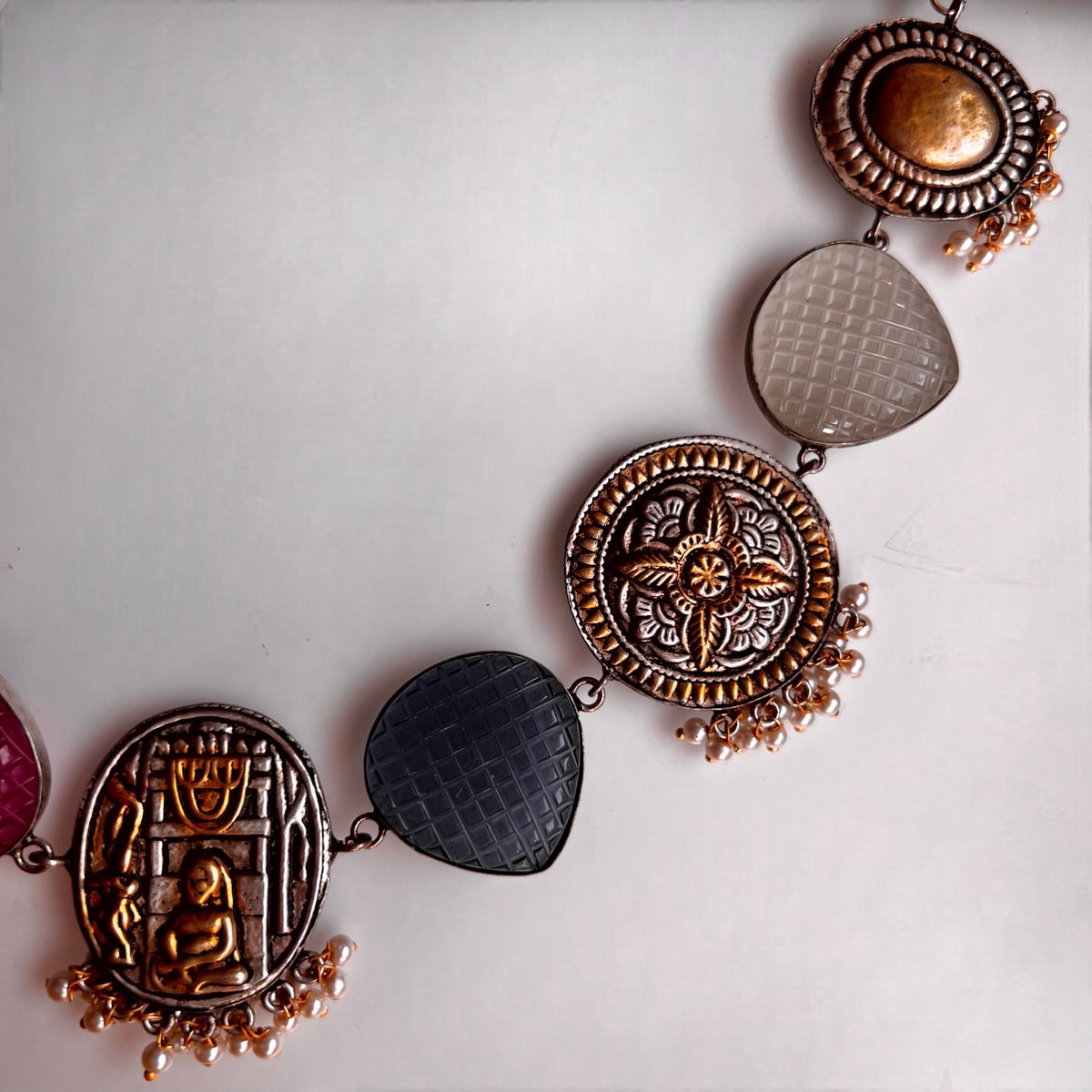 RITHANA BIJOUX PREMIUM AND EXCLUSIVE HAND HAMMERED HANDMADE CHOKER WITH EARRINGS CH101