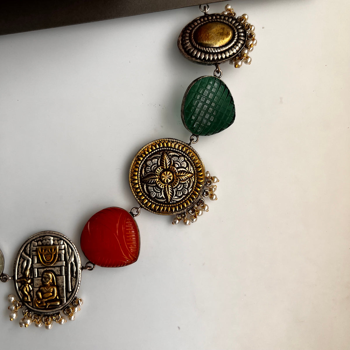 RITHANA BIJOUX PREMIUM AND EXCLUSIVE HAND HAMMERED HANDMADE CHOKER WITH EARRINGS CH101