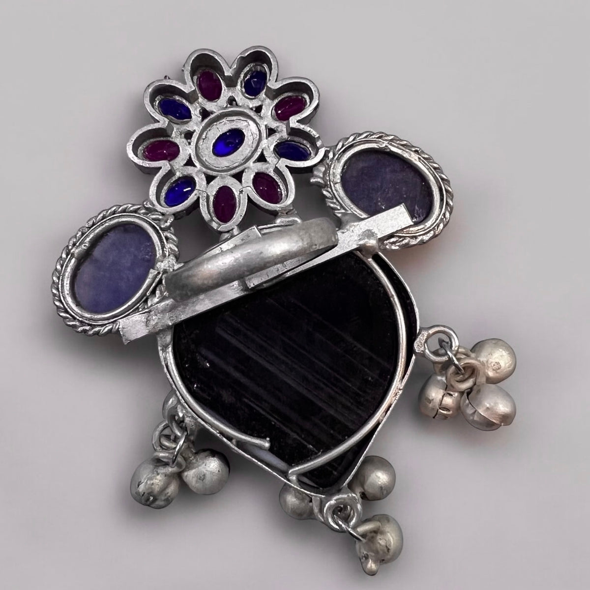 RISHITA PREMIUM HANDMADE NATURAL STONES SILVER POLISH RING R52