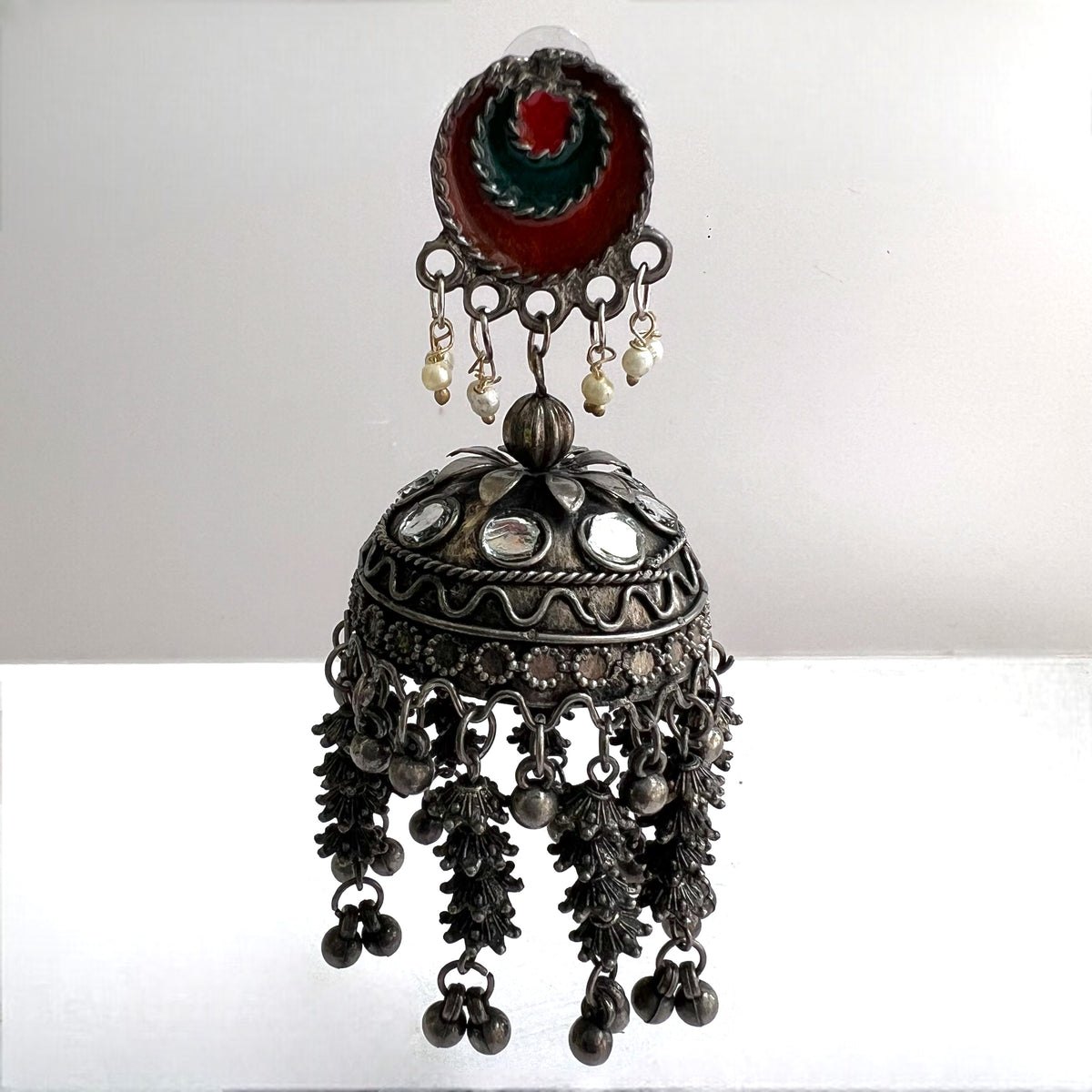 CIRCLE CUTY AFGHANI MEENA RAW AND RUSTIC AND VINTAGE JUMBO JHUMKAS AF32