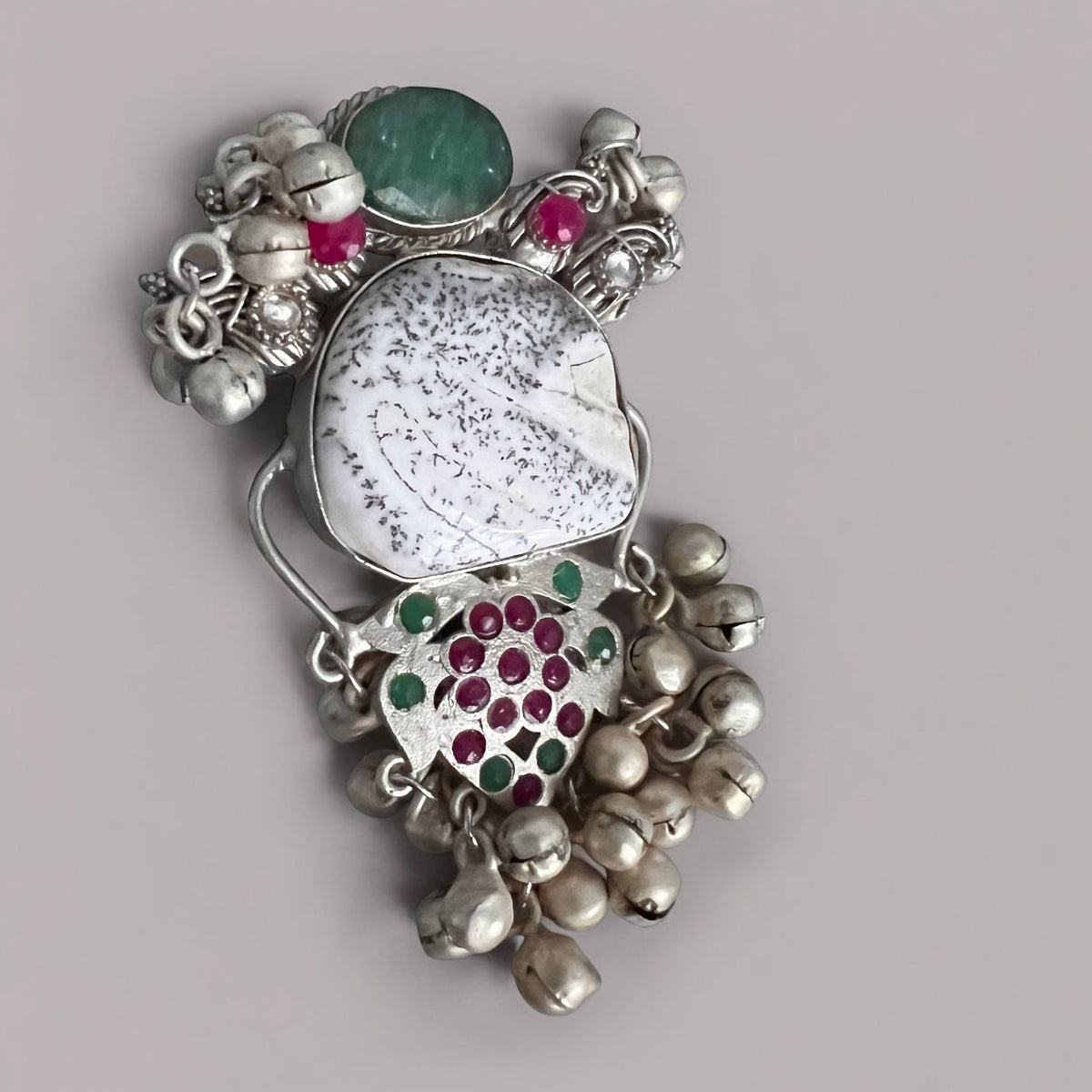 NIRU PREMIUM HANDMADE NATURAL STONES SILVER POLISH RING R54