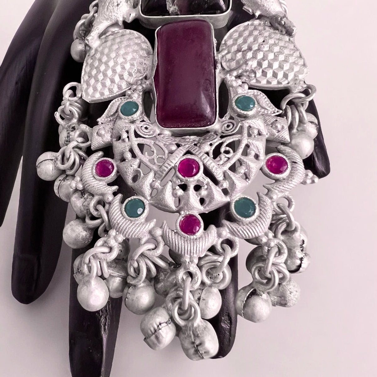 LUCIA PREMIUM HANDMADE NATURAL STONES SILVER POLISH RING R57