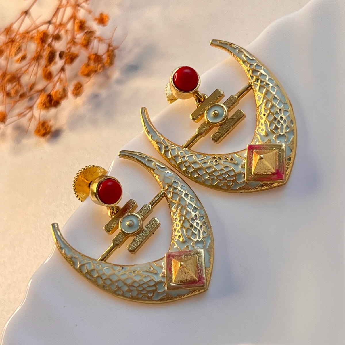 NIROSHA SEMI HANDMADE ANTIQUE EARRING/ DANGLER ER312