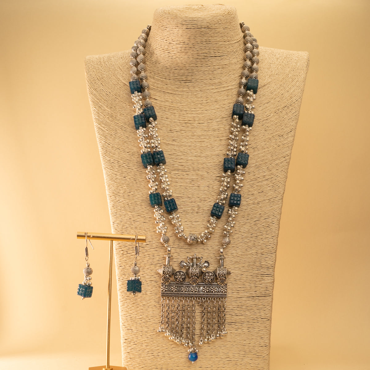 SKYLAR LAYERED OXIDIZED MALA/ NECKPIECE ML72