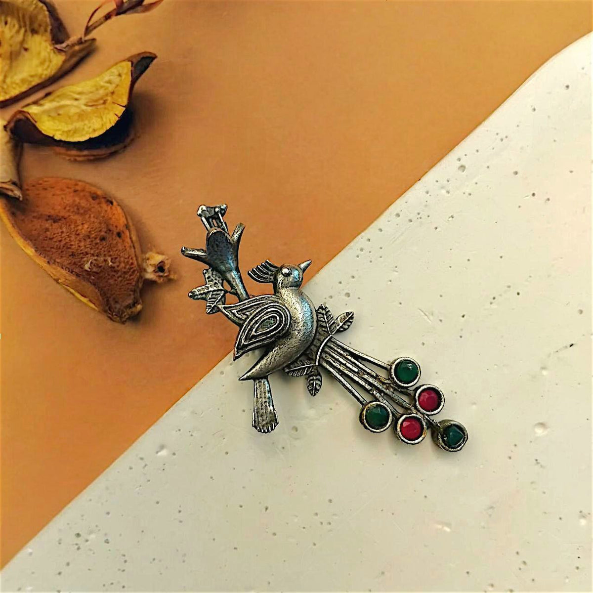 ORLINA SILVER LOOKALIKE ANTIQE FINISH EARRINGS ER446