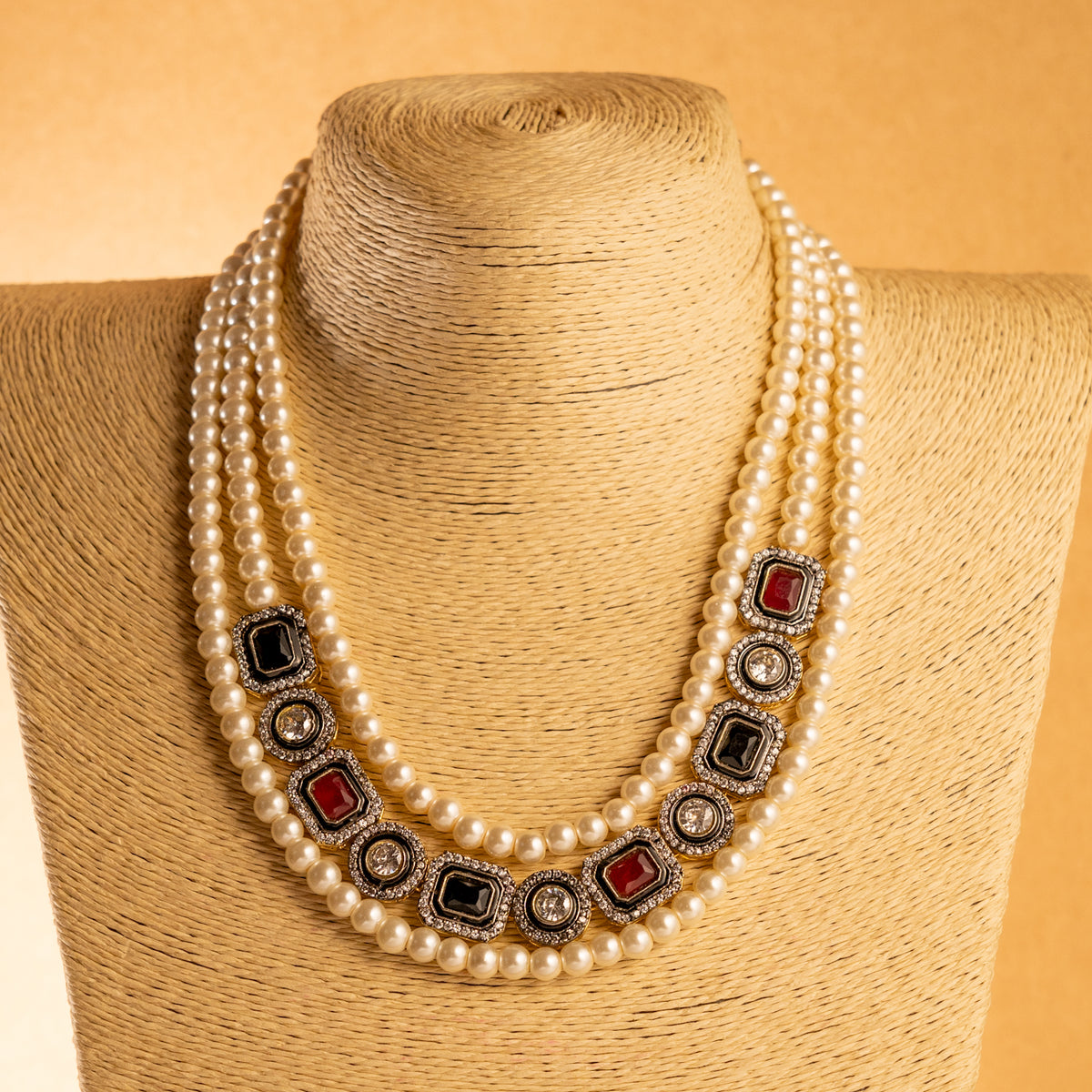 PRITHAM SPLENDOUR CLASSIC LAYERED VICTORIAN HANDMADE NECKLACE NL37