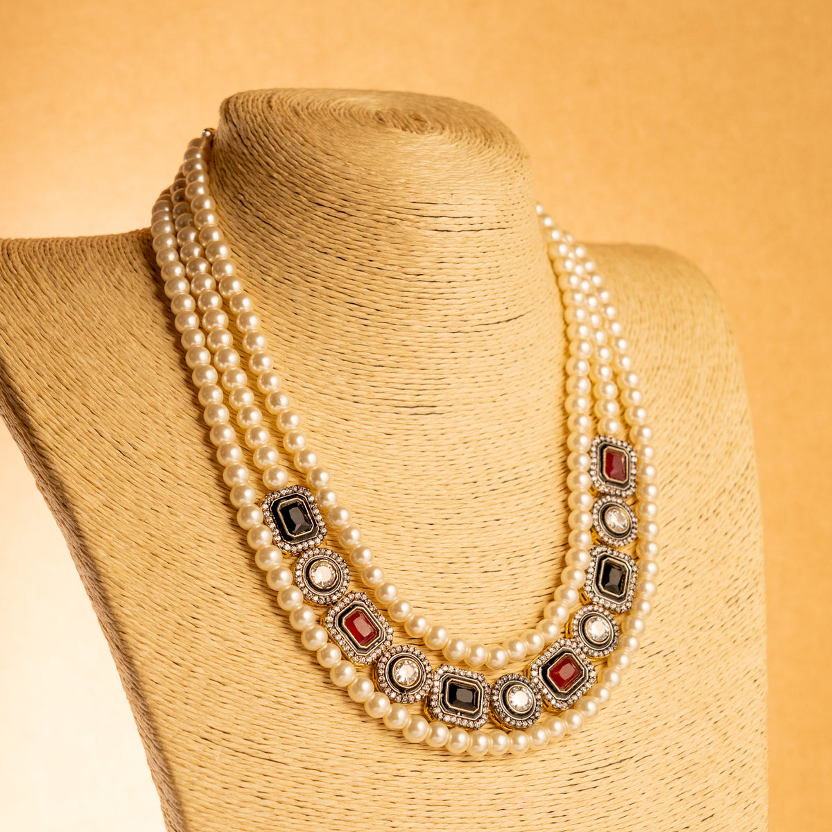 PRITHAM SPLENDOUR CLASSIC LAYERED VICTORIAN HANDMADE NECKLACE NL37
