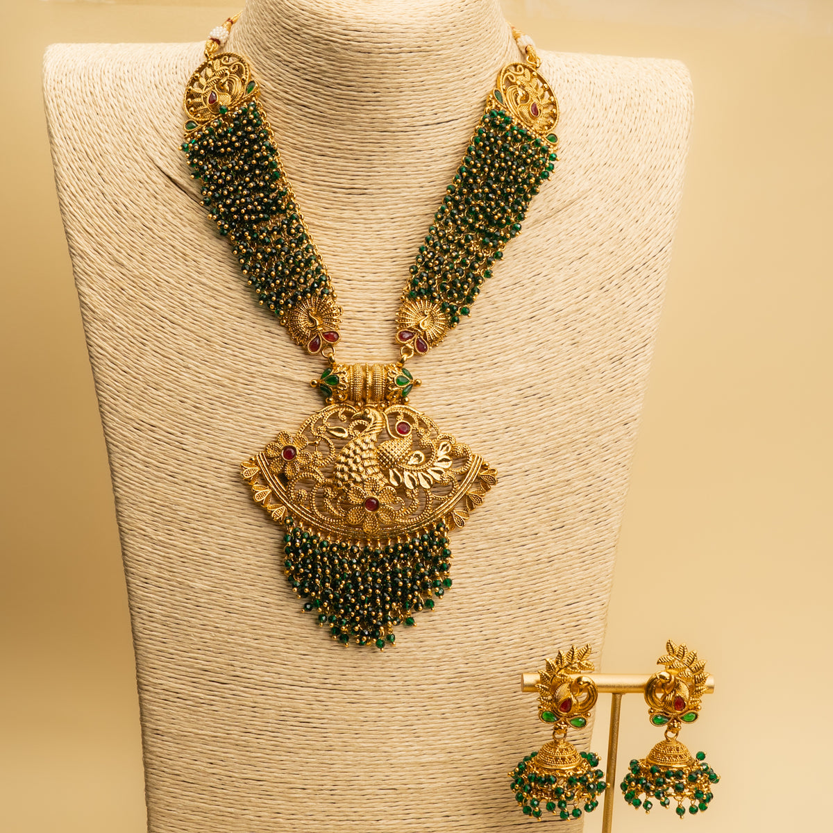 DHARIA GOLD TONED TEMPLE MALA/ NECKPIECE  ML76