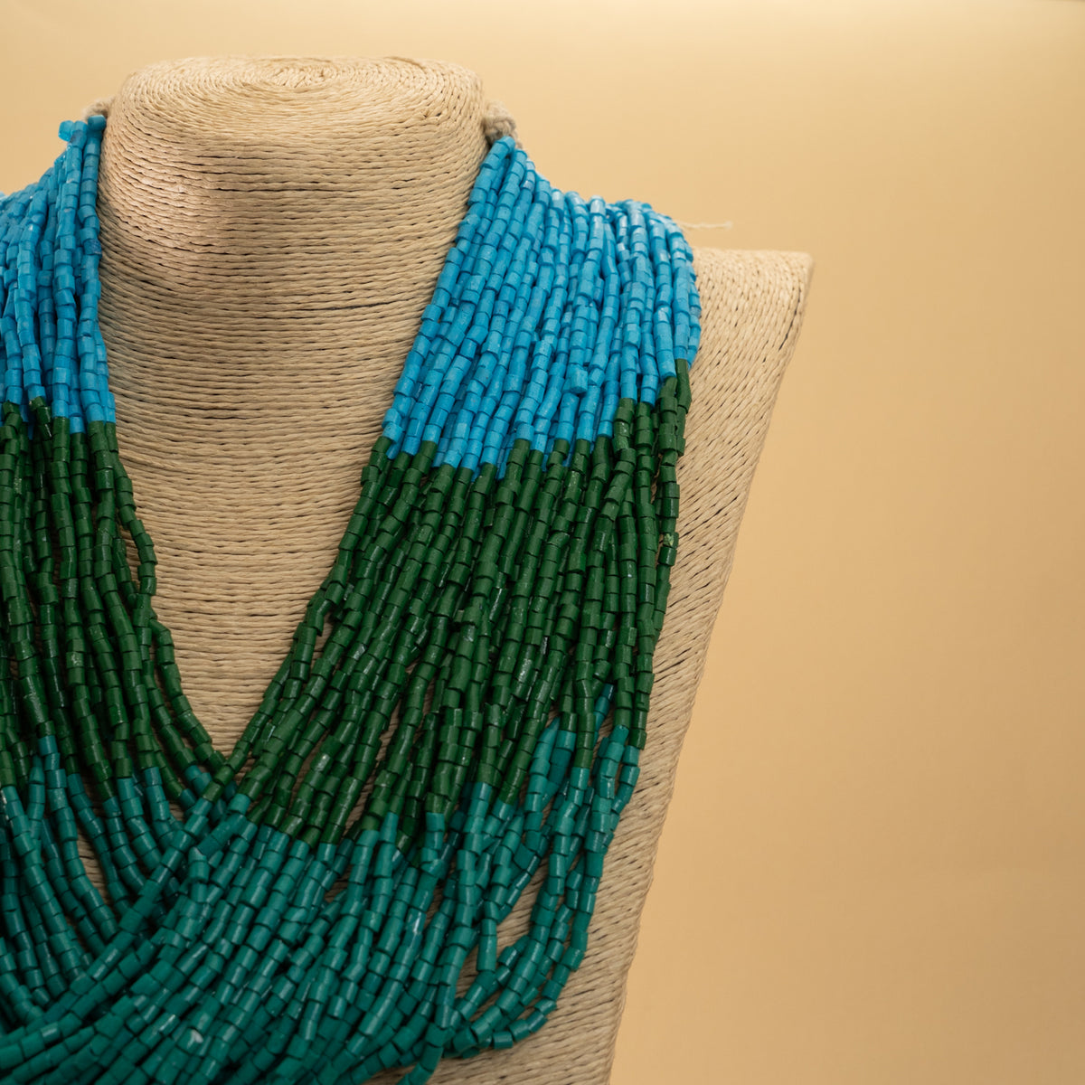 ZOEY FABRIC AND BEADS HANDMADE AND HANDSTICHED MALA/ NECKPIECE ML99