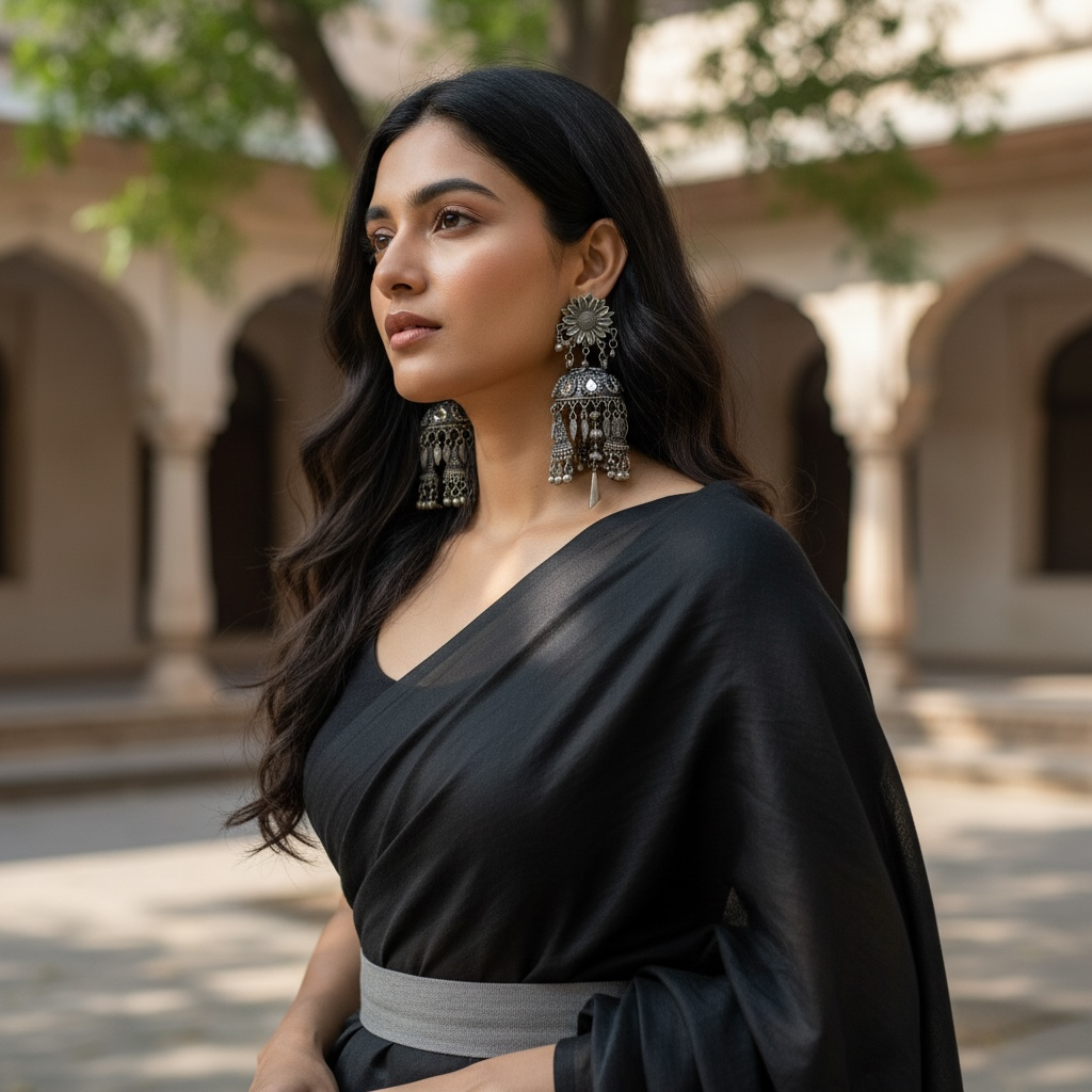 ISHU AFGHANI RAW AND RUSTIC AND VINTAGE MIRROR JHUMKAS AF64