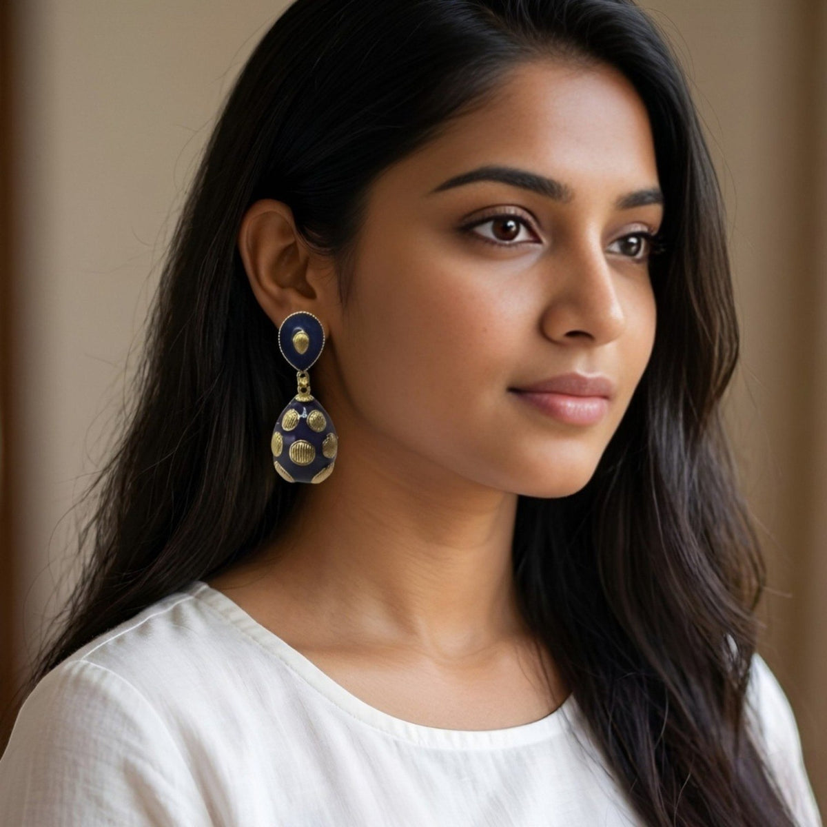 EMILIA DUAL-TONE ENAMEL EARRINGS ER826