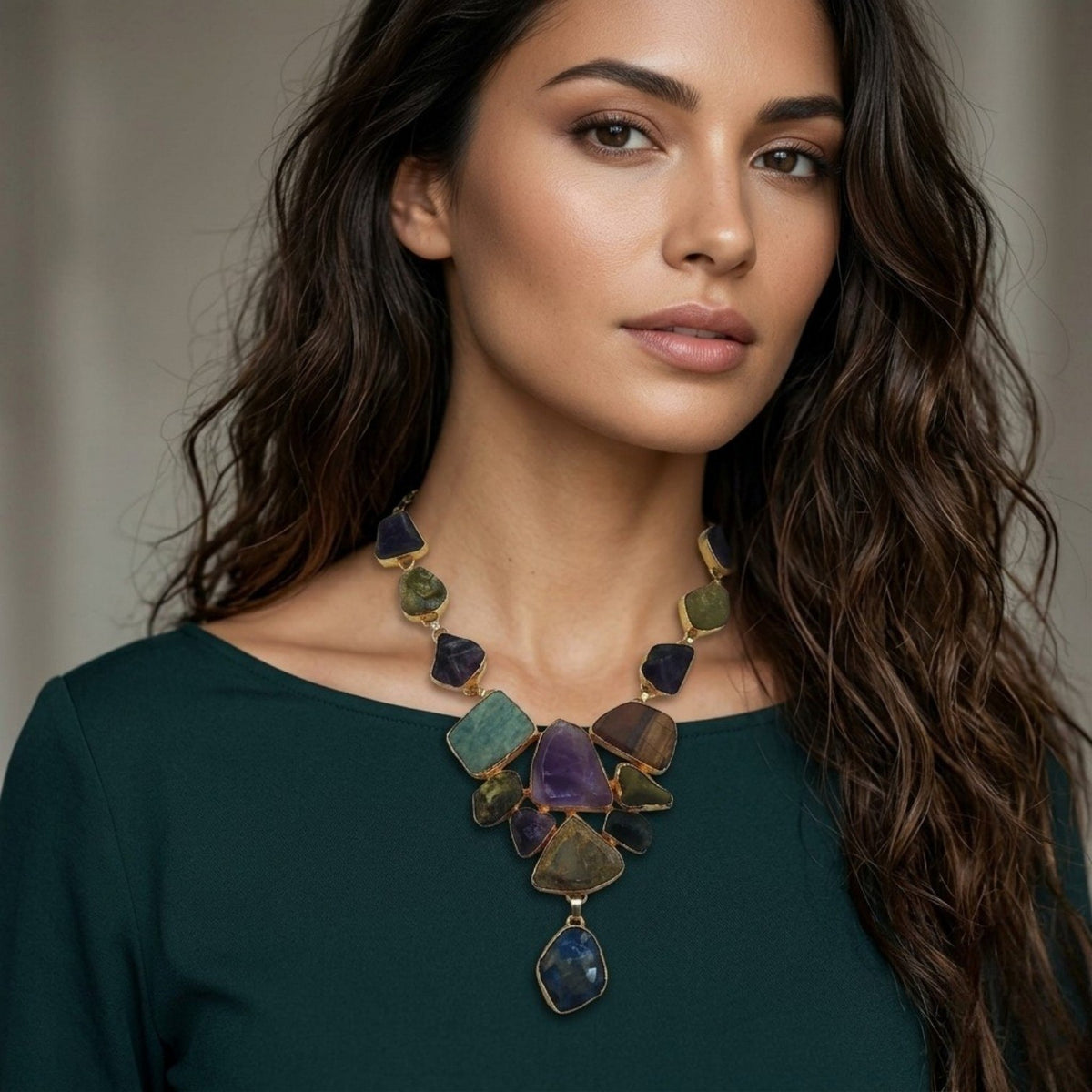 HARLEY HANDMADE RAW NATURAL STONE MALA/NECKPIECE ML221