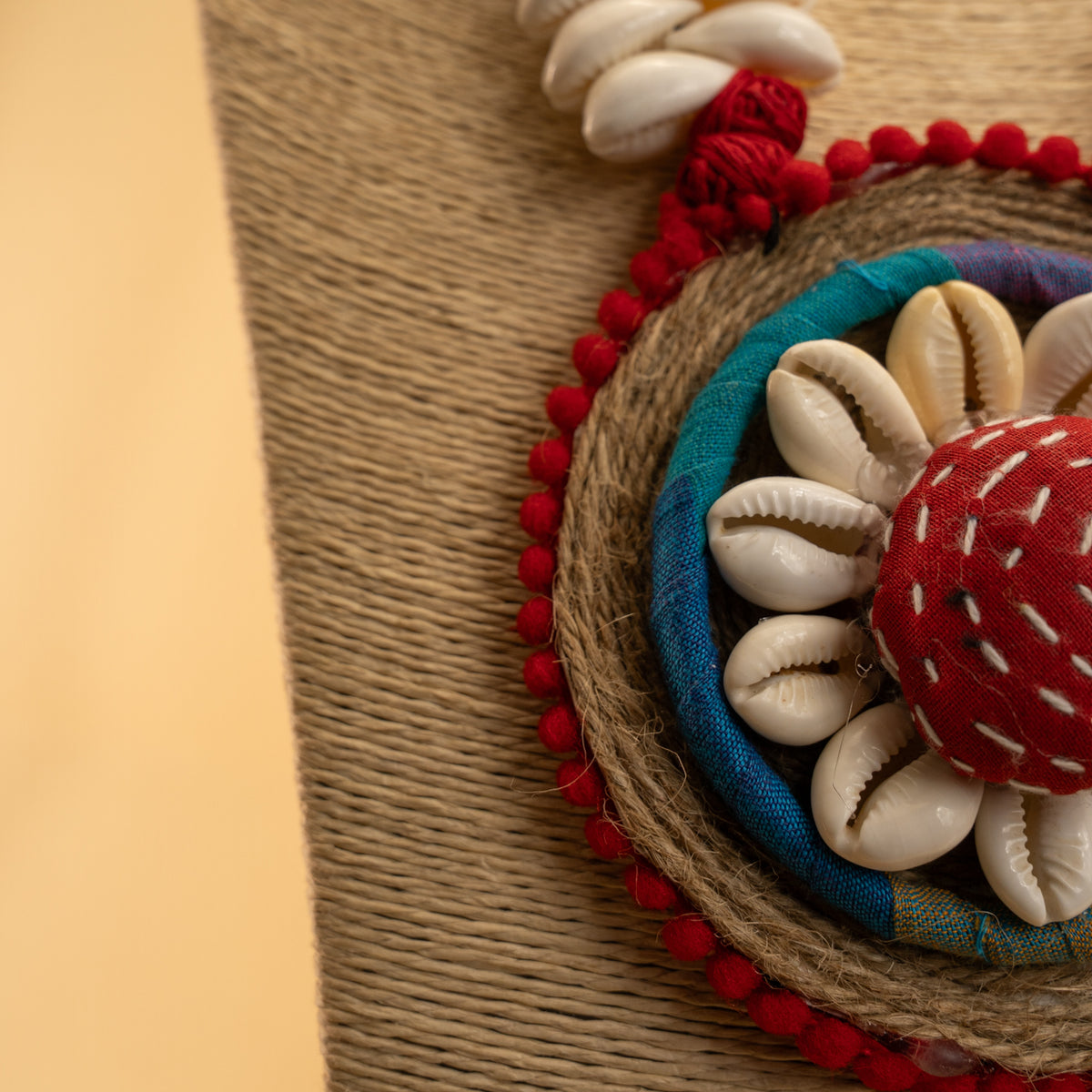 ALICE FABRIC AND BEADS HANDMADE AND HANDSTICHED MALA/ NECKPIECE ML87