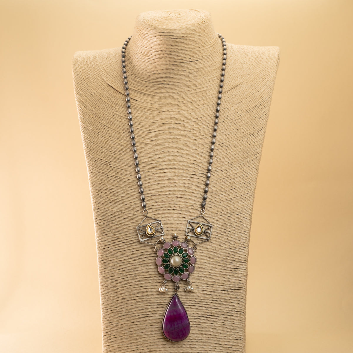 ELAN SILVER LOOK ALIKE /BIJOUX EXCLUSIVE HAND MADE MALA/NECKPIECE ML71