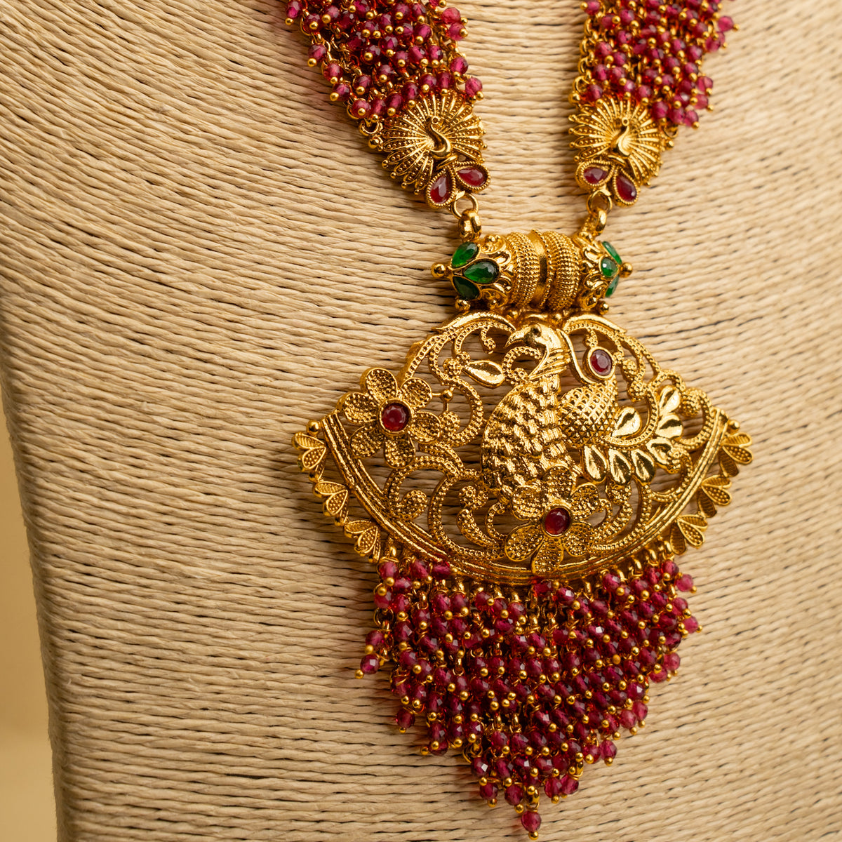 DHARIA GOLD TONED TEMPLE MALA/ NECKPIECE  ML76