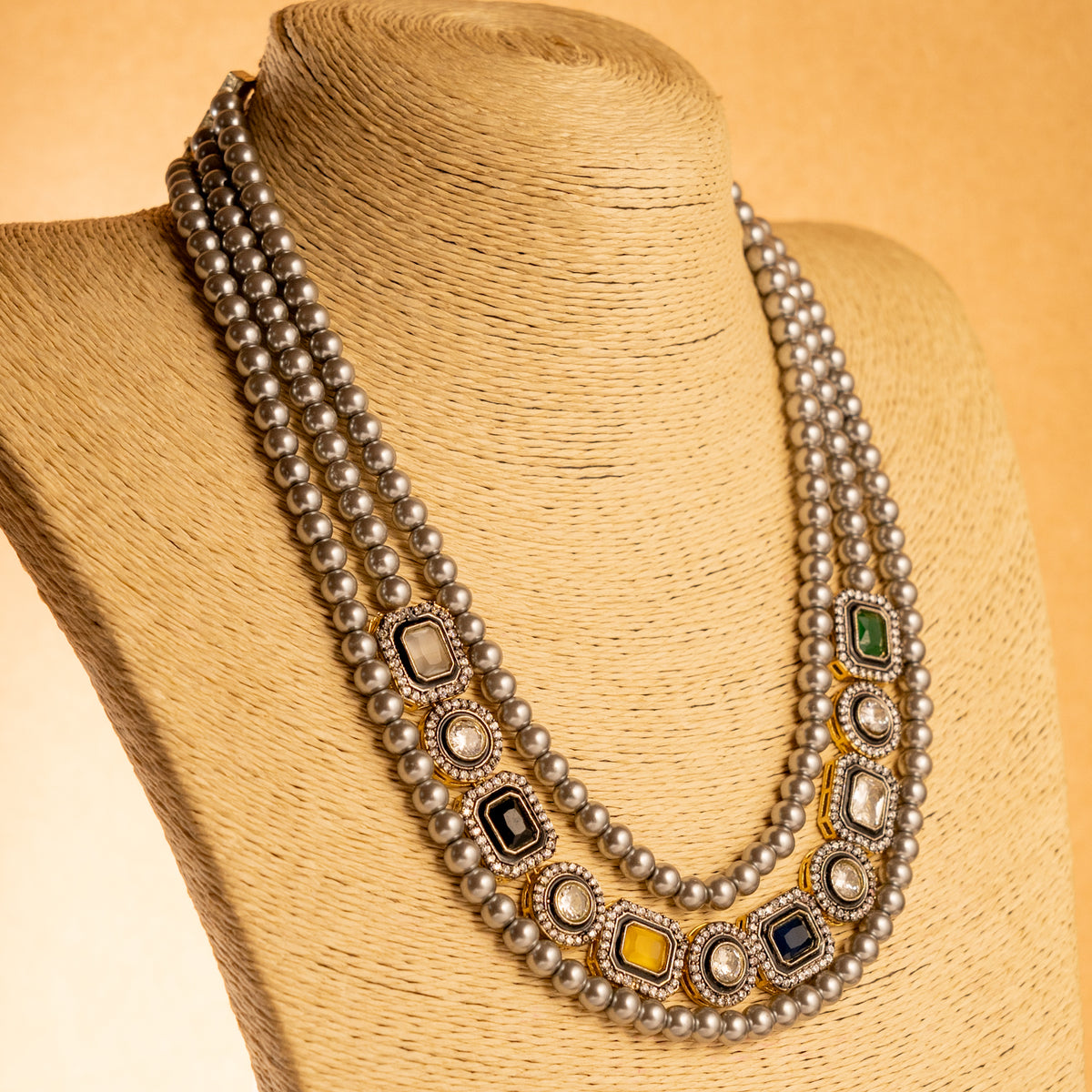 PRITHAM SPLENDOUR CLASSIC LAYERED VICTORIAN HANDMADE NECKLACE NL37