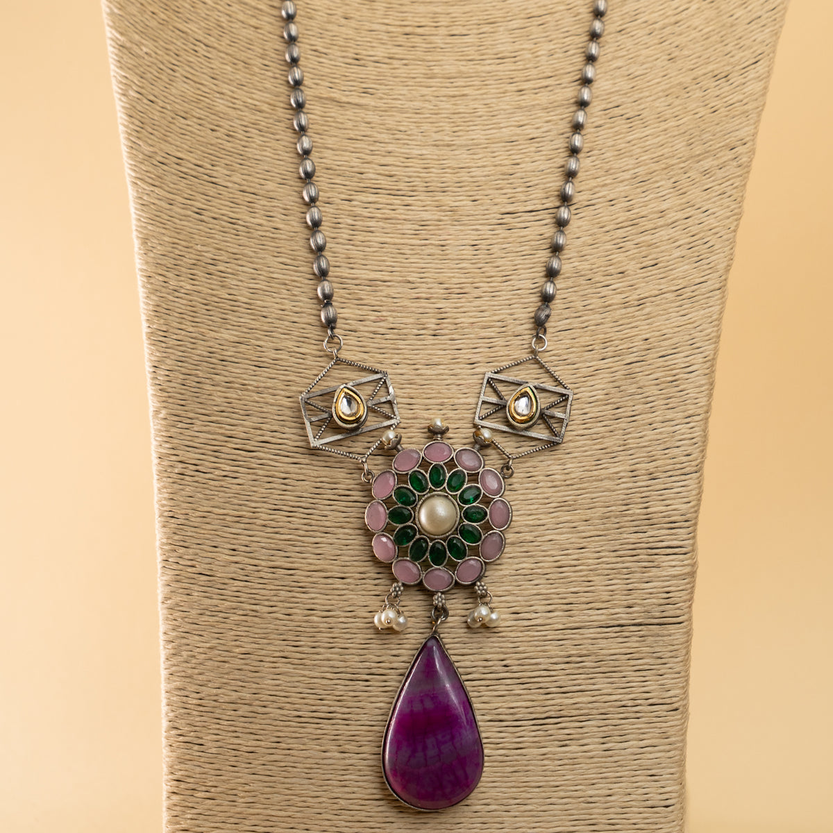 ELAN SILVER LOOK ALIKE /BIJOUX EXCLUSIVE HAND MADE MALA/NECKPIECE ML71