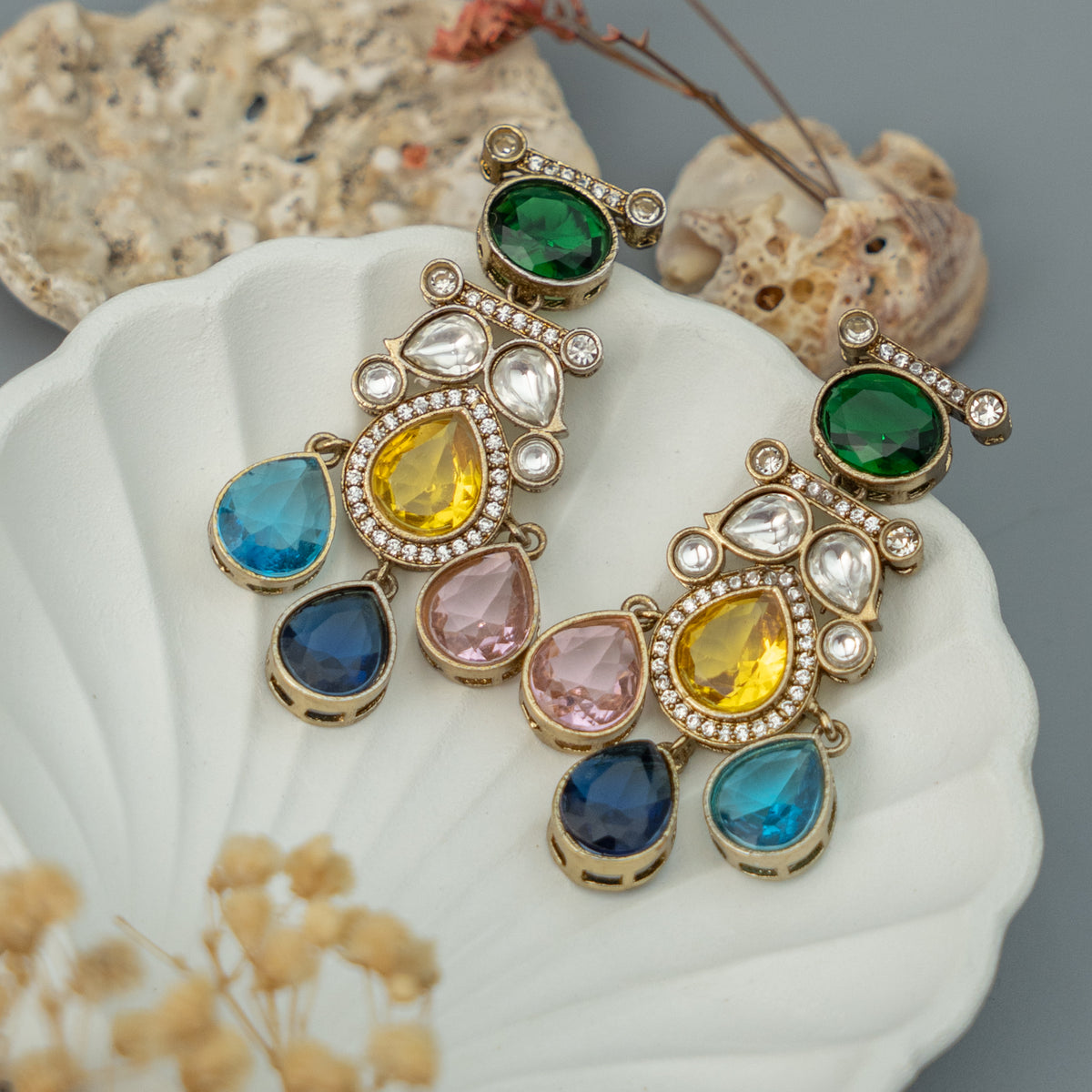 NOHA VISUAL PREMIUM SEMI HANDMADE VICTORIAN EARRINGS/DANGLER ER919