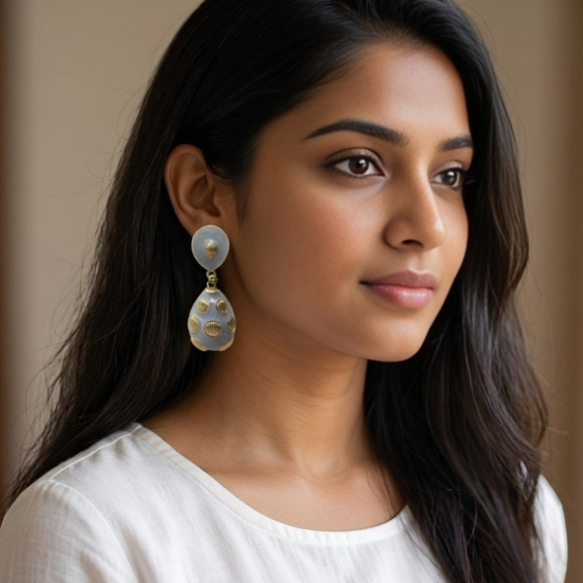 EMILIA DUAL-TONE ENAMEL EARRINGS ER826