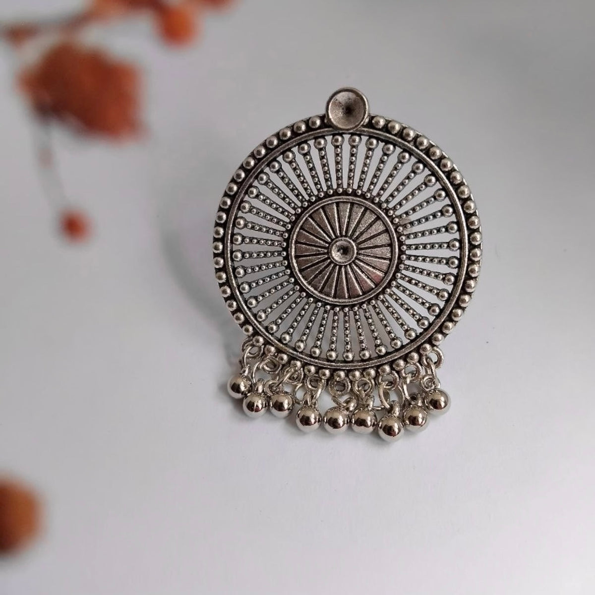 SHINARA OXIDIZED FINISH STONE RING R92