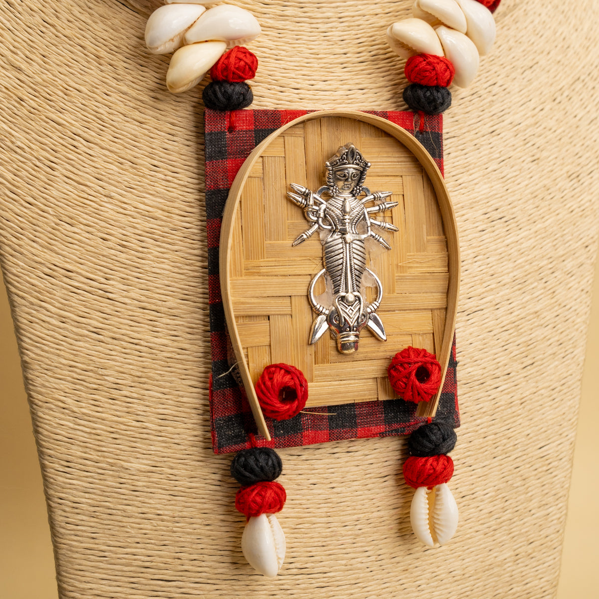 NIMISHA FABRIC AND BEADS HANDMADE AND HANDSTICHED MALA/ NECKPIECE ML90