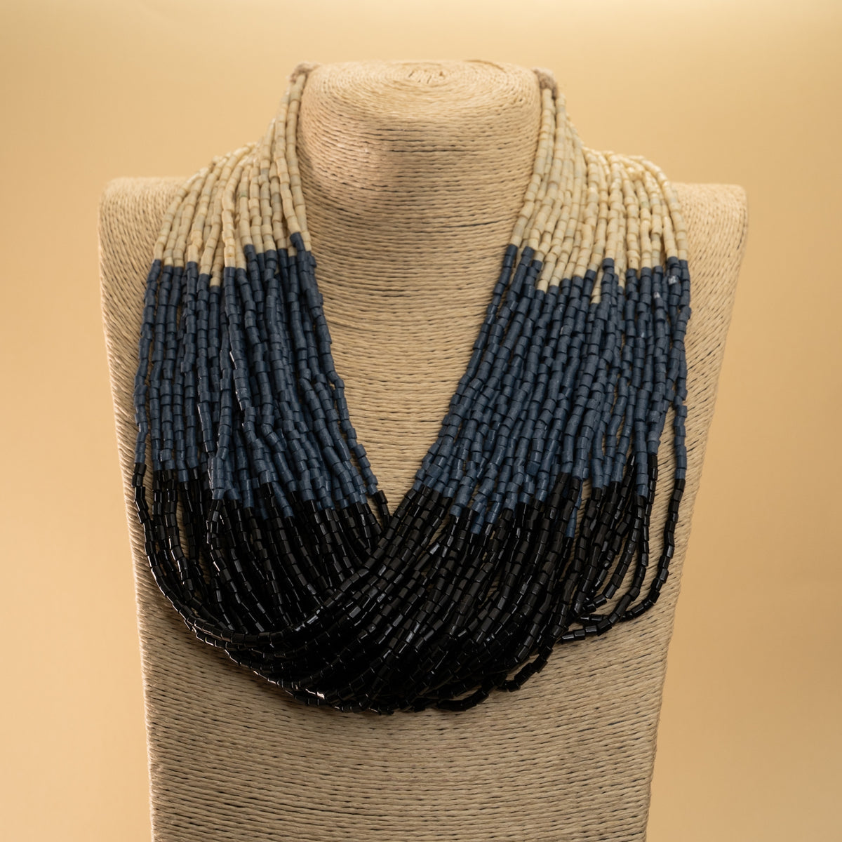 ZOEY FABRIC AND BEADS HANDMADE AND HANDSTICHED MALA/ NECKPIECE ML99