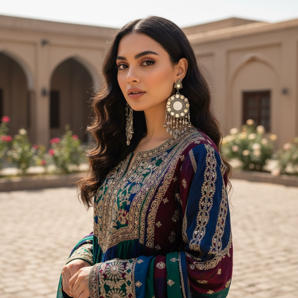 ROSY AFGHANI RAW AND RUSTIC AND VINTAGE MIRROR DANGLER AF35