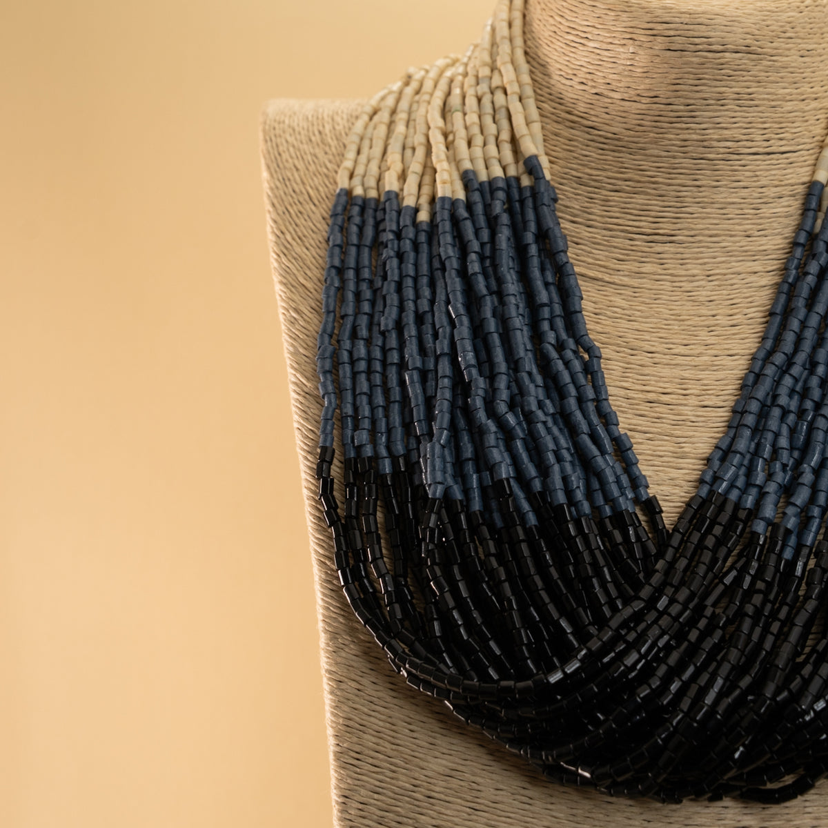 ZOEY FABRIC AND BEADS HANDMADE AND HANDSTICHED MALA/ NECKPIECE ML99