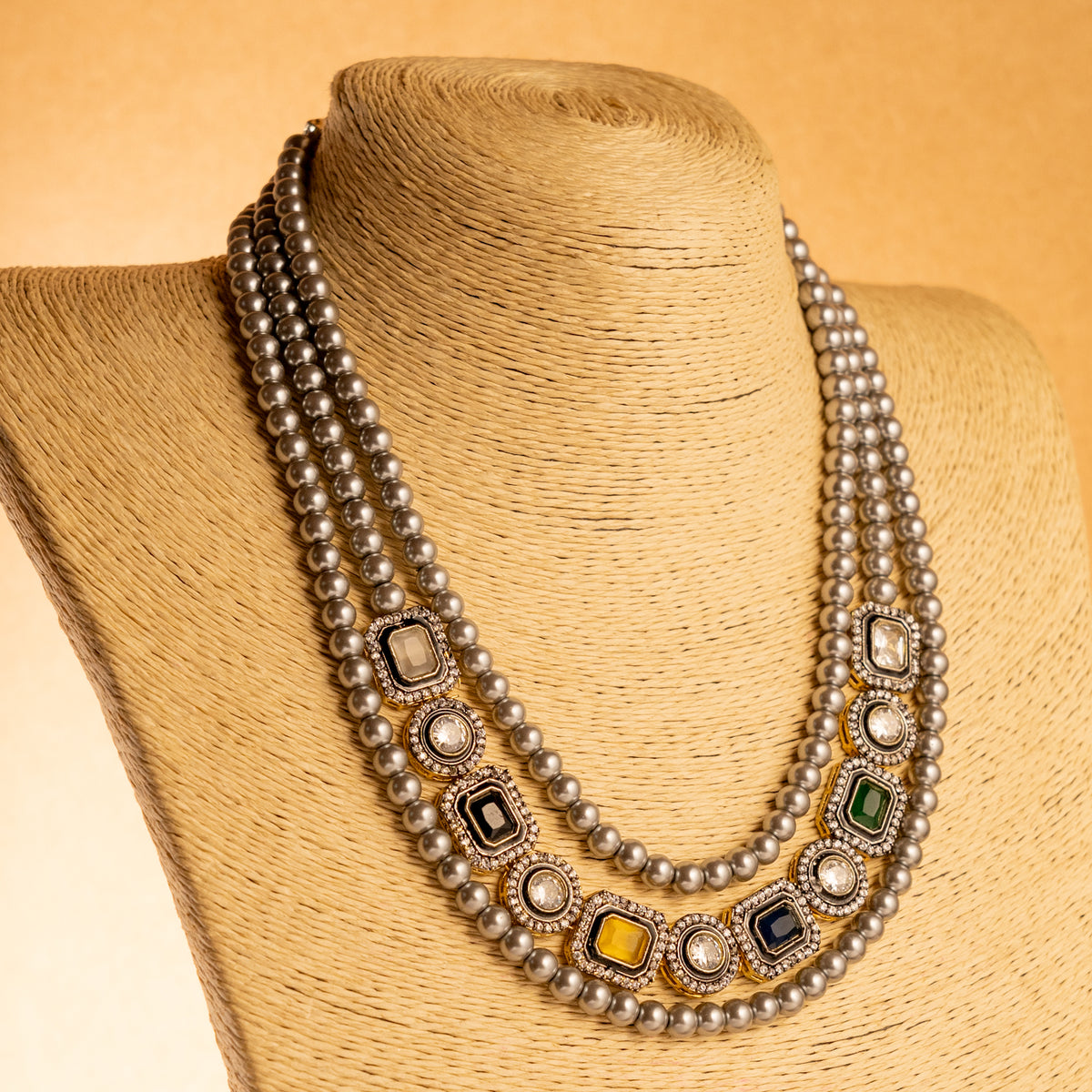 PRITHAM SPLENDOUR CLASSIC LAYERED VICTORIAN HANDMADE NECKLACE NL37