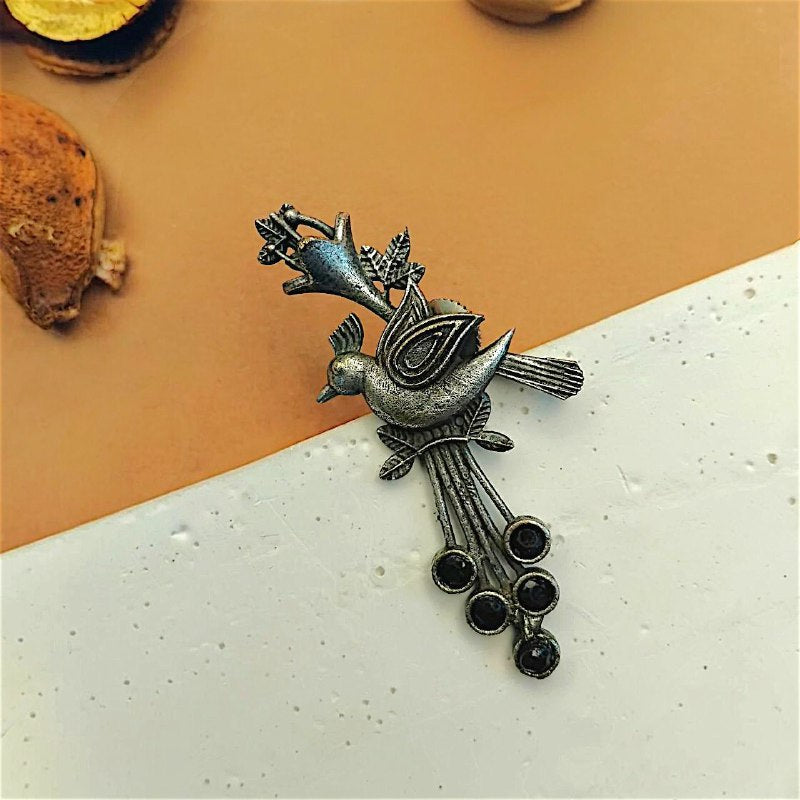 ORLINA SILVER LOOKALIKE ANTIQE FINISH EARRINGS ER446